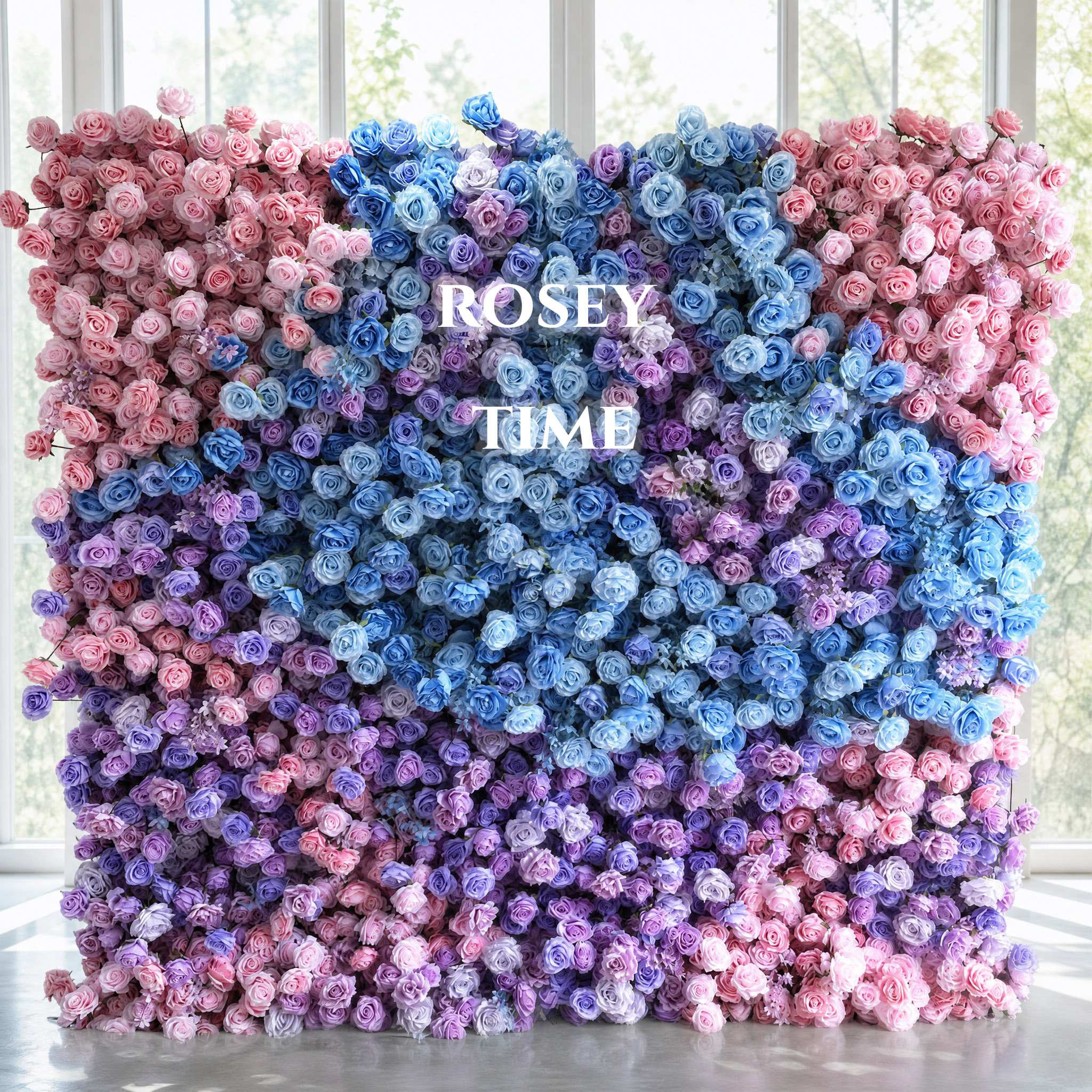 Roseytime 5D Colorful Flower Wall Roll Up Fabric Back #RTW182
