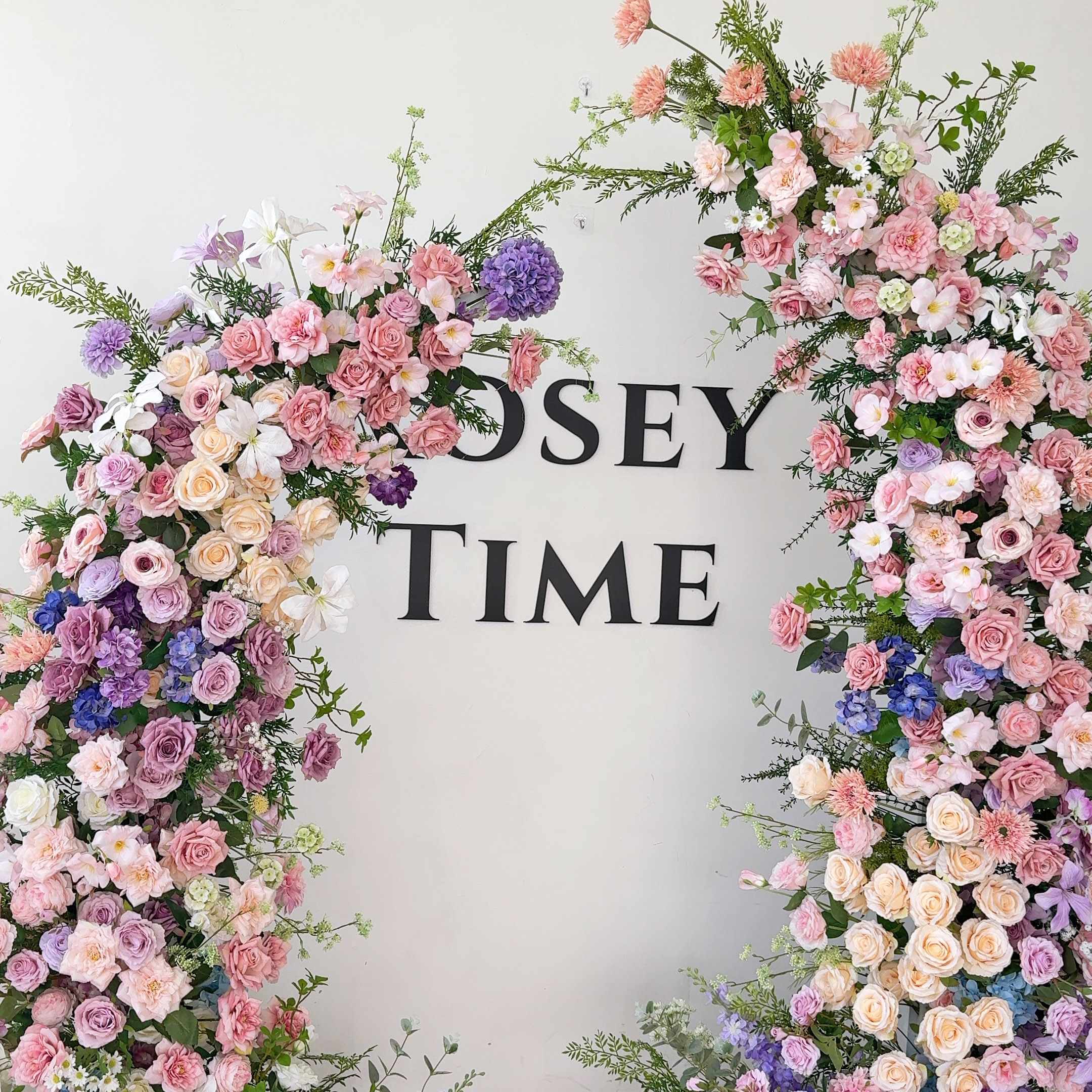 Roseytime Spring Colorful Flower Pillars Arch with Frame #RTP059