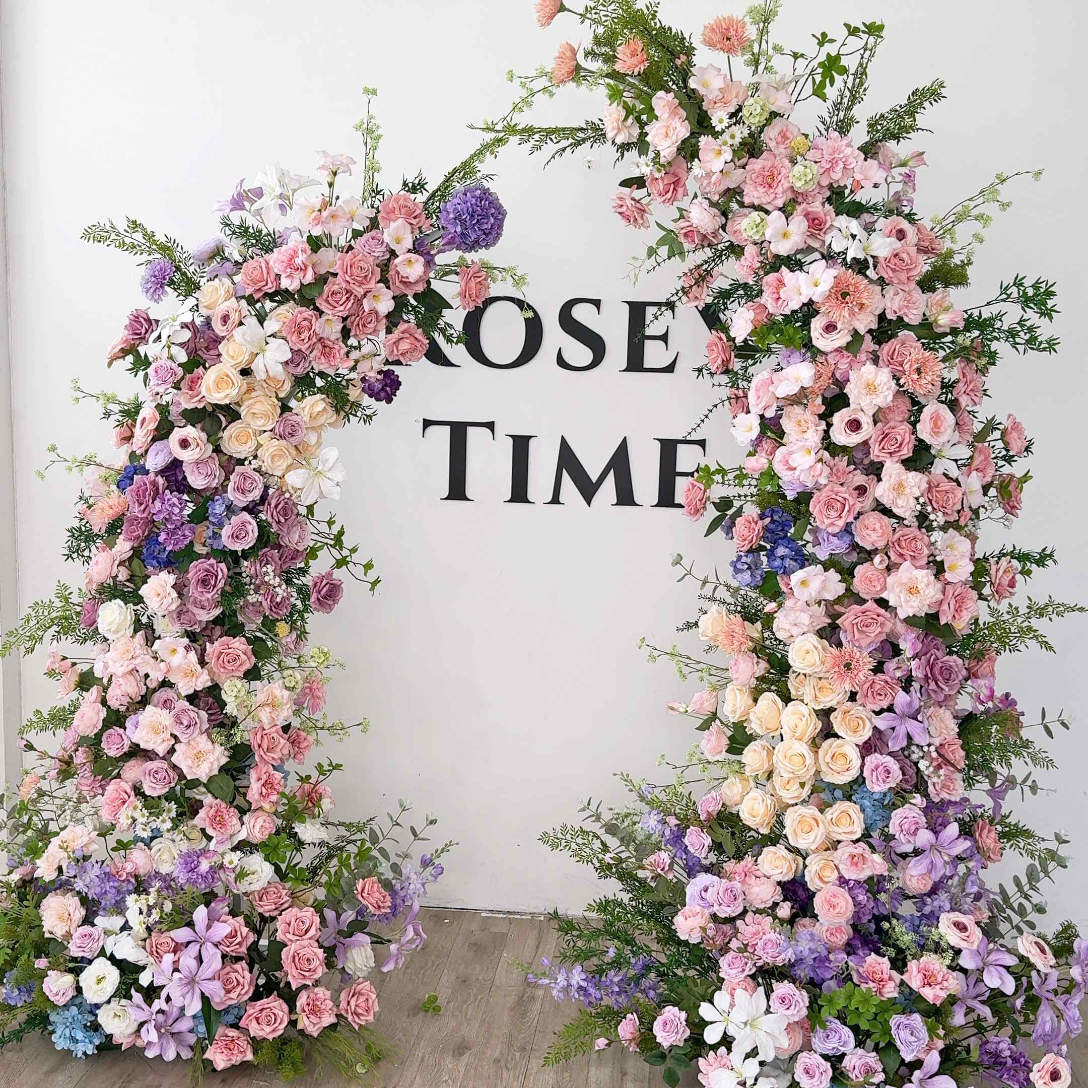 Roseytime Spring Colorful Flower Pillars Arch with Frame #RTP059