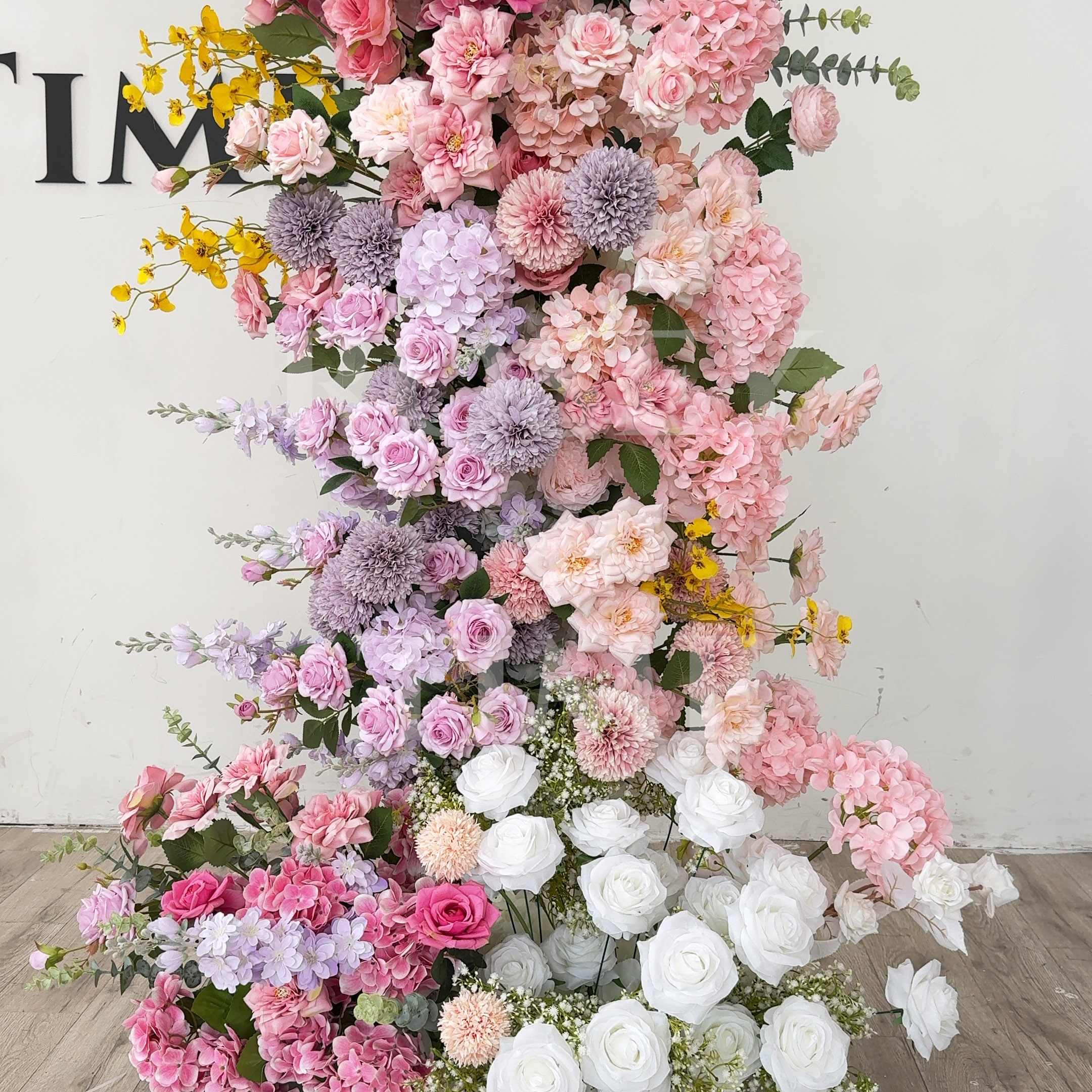 Roseytime Rainbow Flower Pillars Arch with Frame #RTP047