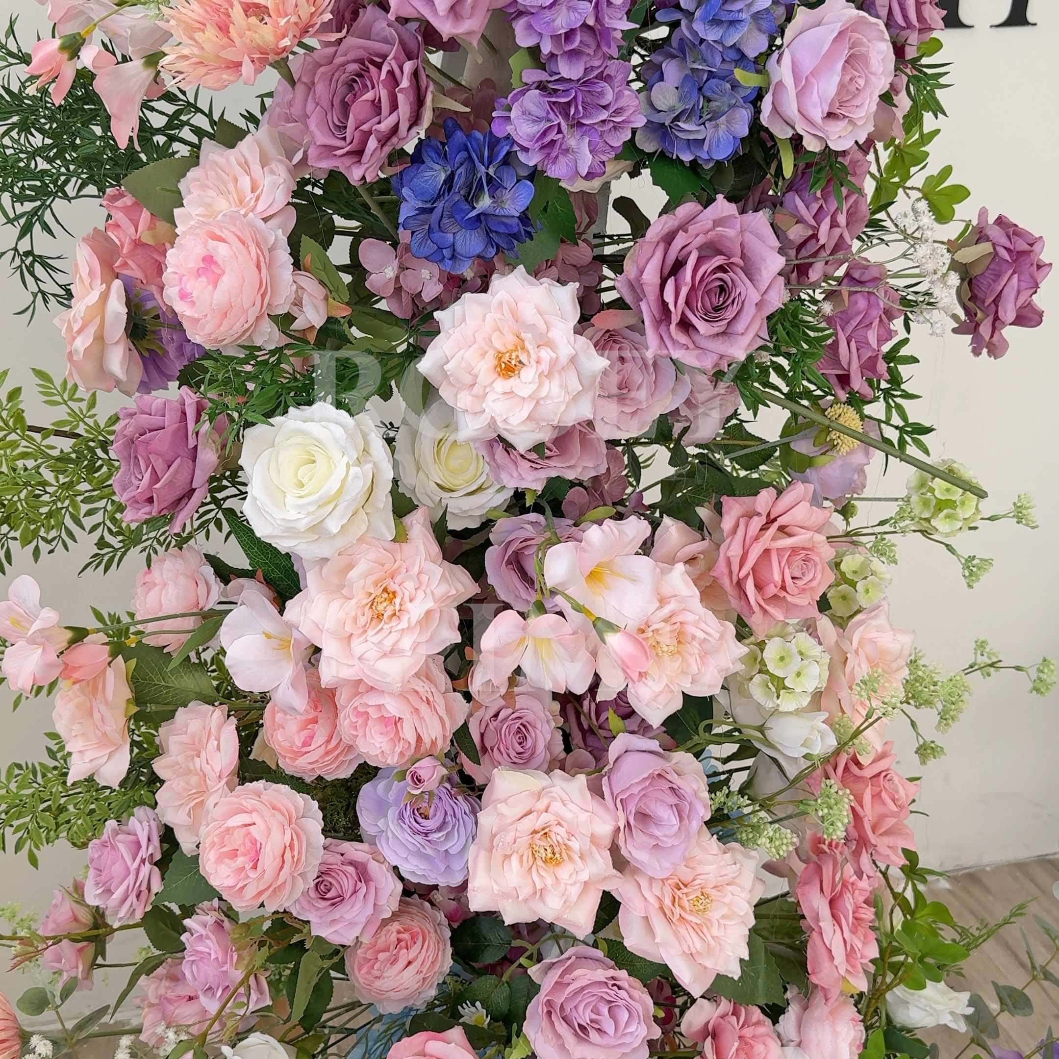 Roseytime Spring Colorful Flower Pillars Arch with Frame #RTP059