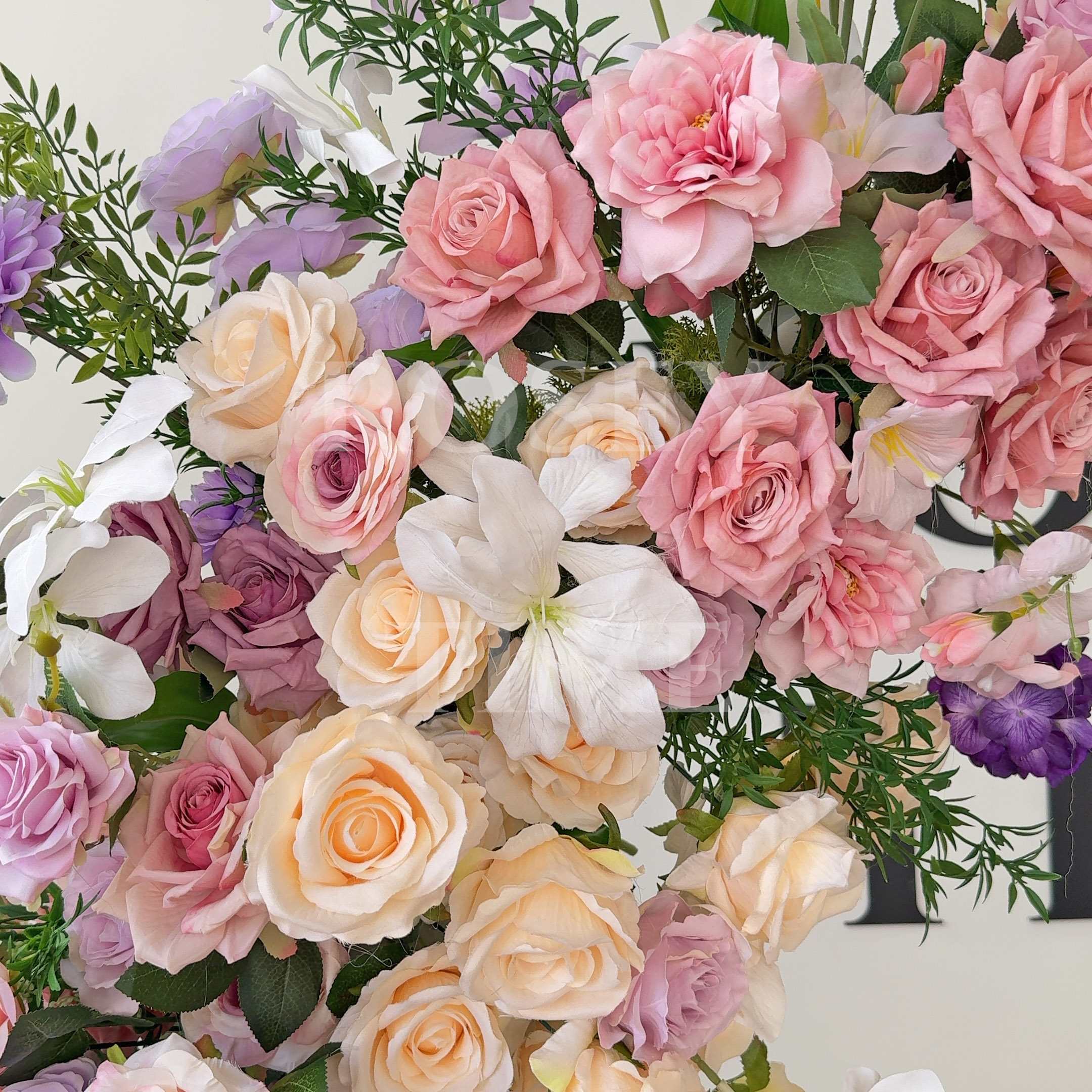 Roseytime Spring Colorful Flower Pillars Arch with Frame #RTP059