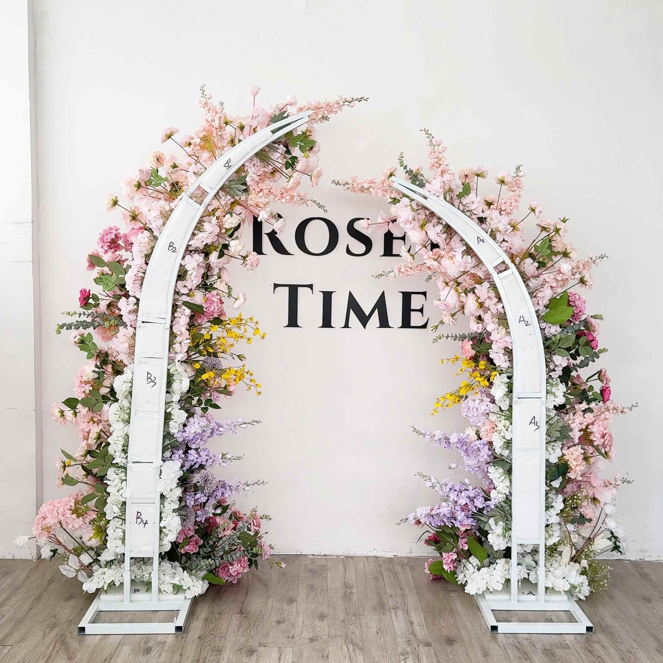 Roseytime Rainbow Flower Pillars Arch with Frame #RTP047