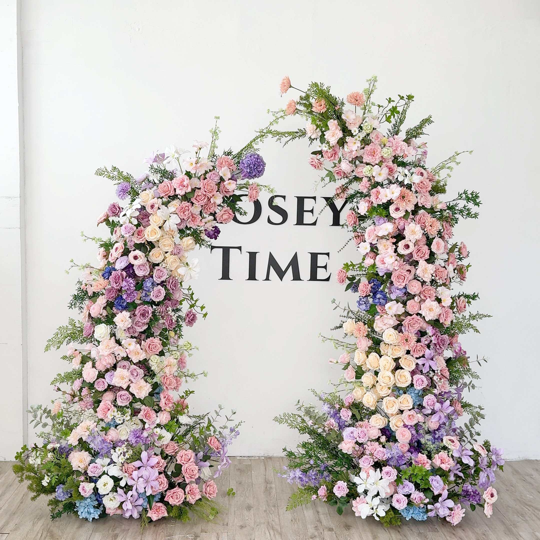 Roseytime Spring Colorful Flower Pillars Arch with Frame #RTP059