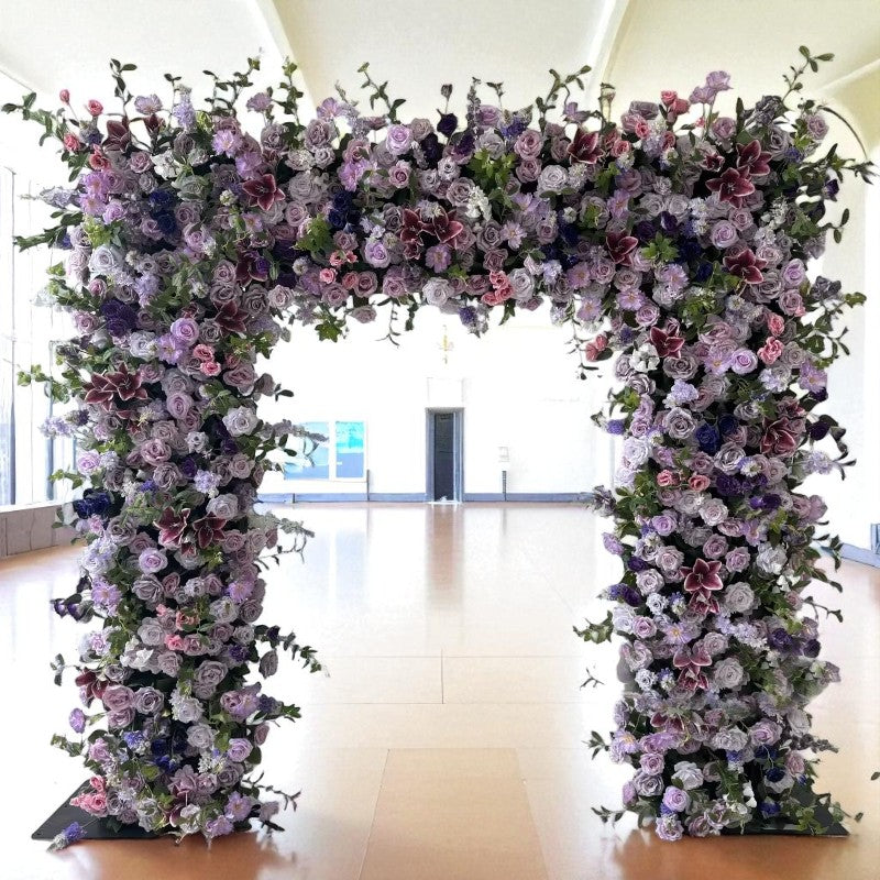 Roseytime Purple Square Flower Arch Fabric Back#RTA361