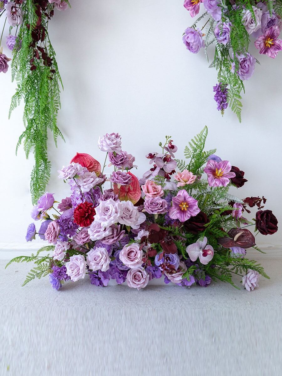 Roseytime Purple Flowers Set Party Flower Arrangement Set #RTA027