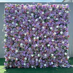 Roseytime 5D Purple Flower Wall Rolling Up Fabric Back #RTW155