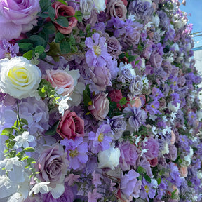 Roseytime 5D Purple Flower Wall Rolling Up Fabric Back #RTW155