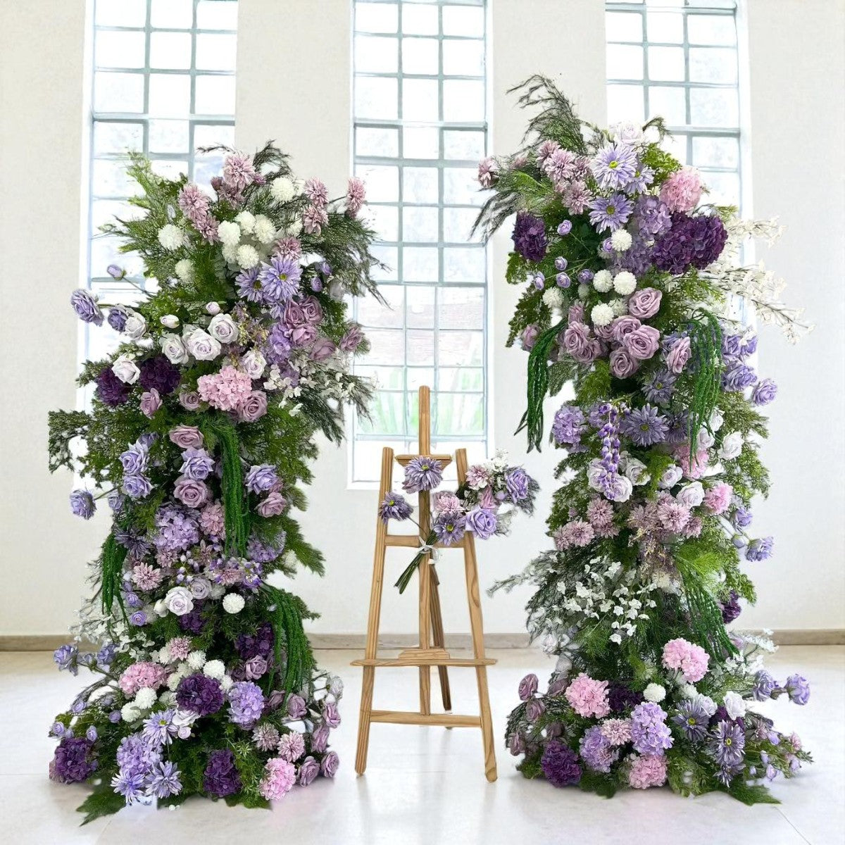 B1G1 sale- Purple Flower Pillars Arch with Frame #RTP102