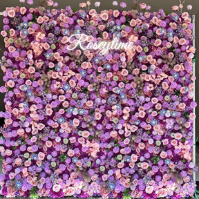 Roseytime 3D Purple Flower Wall Rolling Up Fabric Back #RTW160