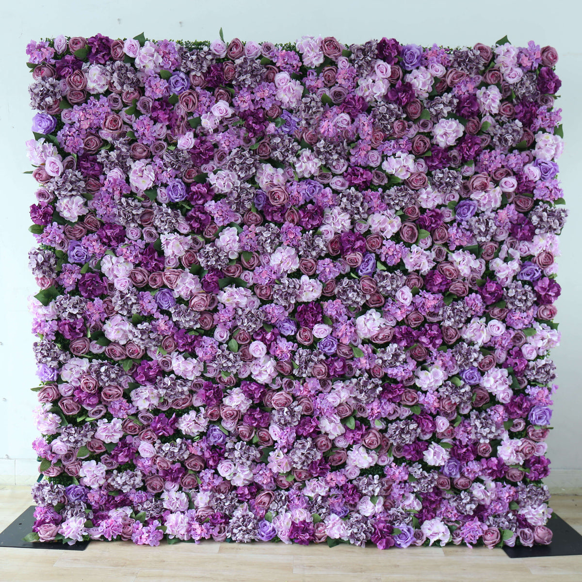 Roseytime 3D Purple Flower Wall Roll Up Fabric Back #RTW096