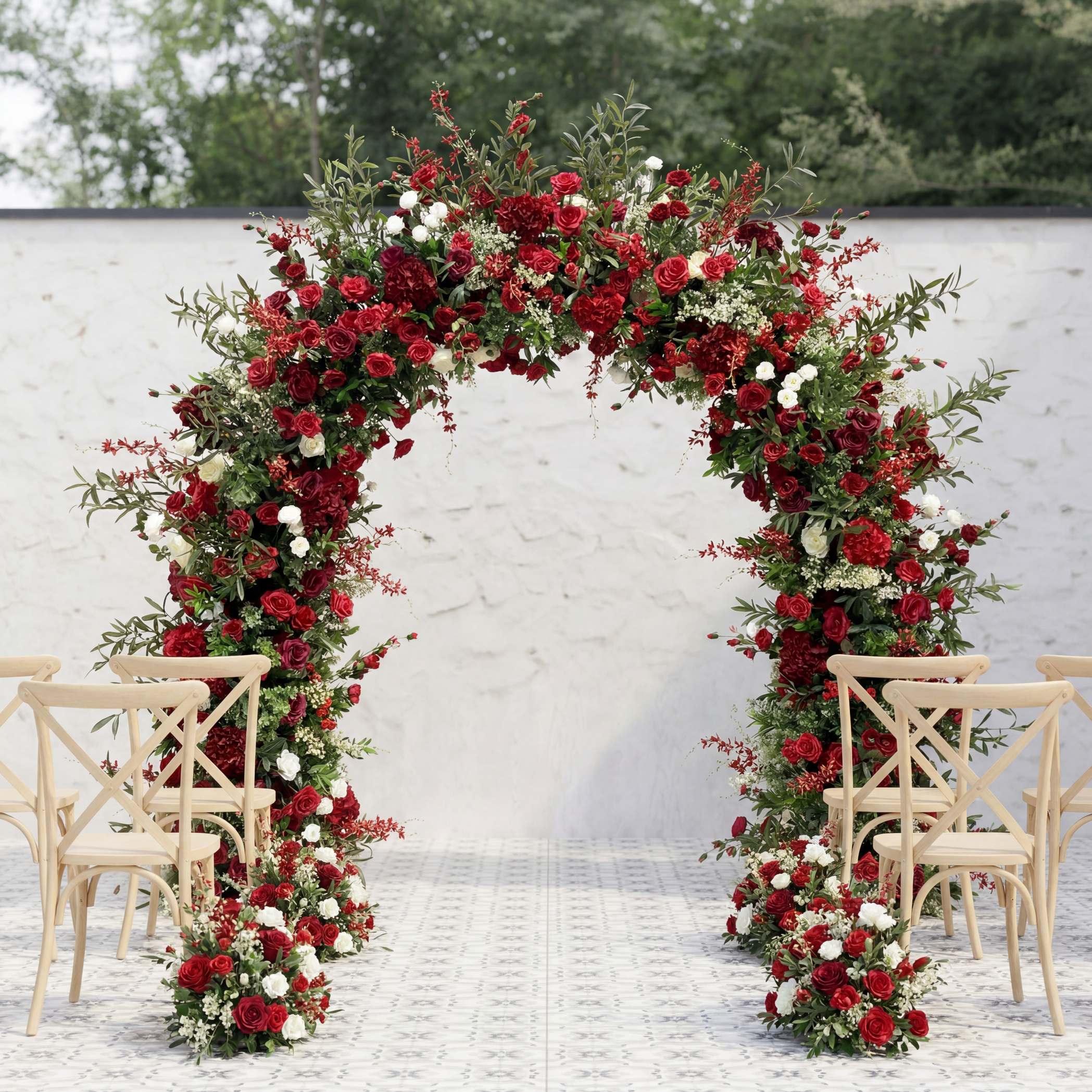 RoseyTime Red Arch n-shape Flower Round Arch #RTA150