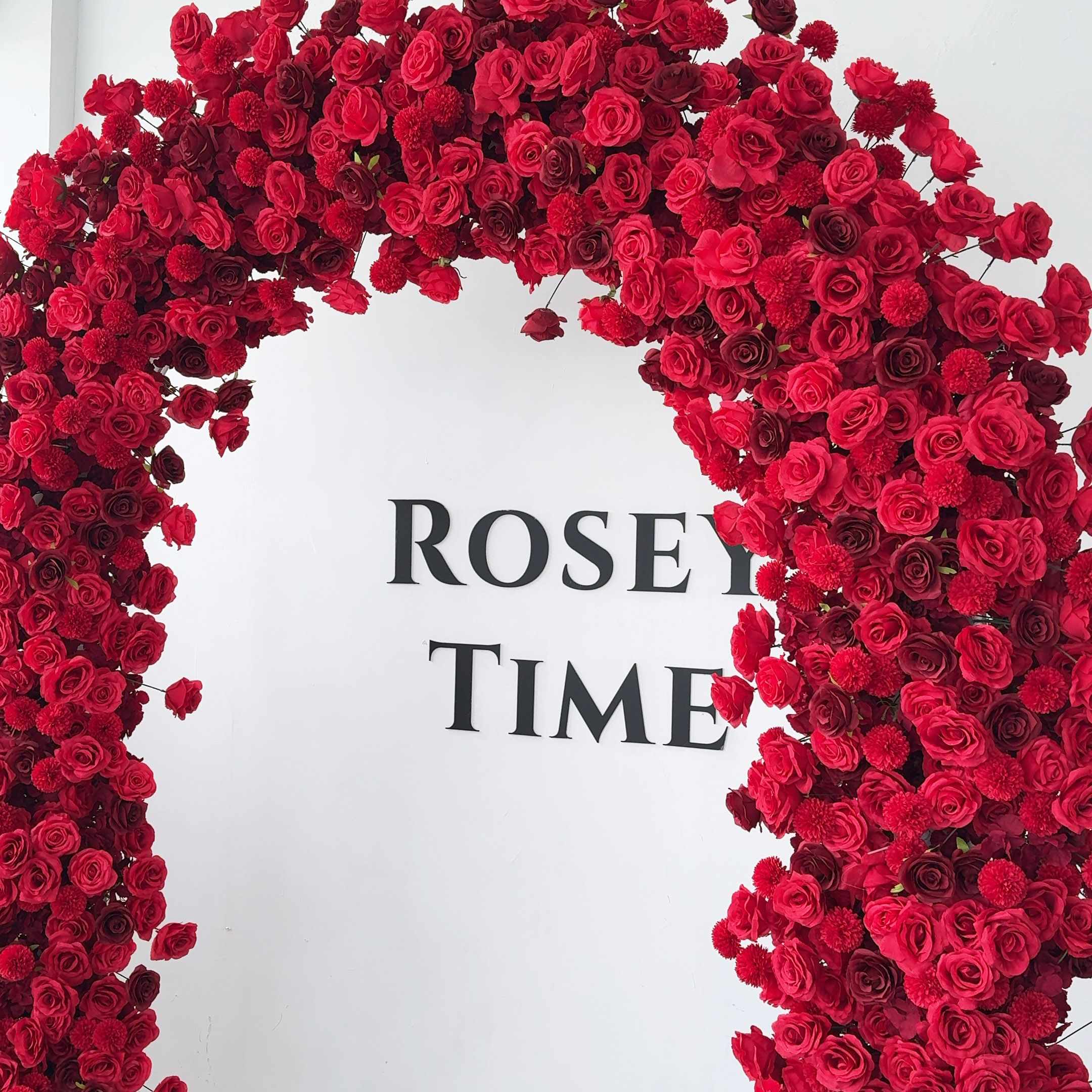💥BF-Sale：Red Wedding Flower Round Arch #RTA104