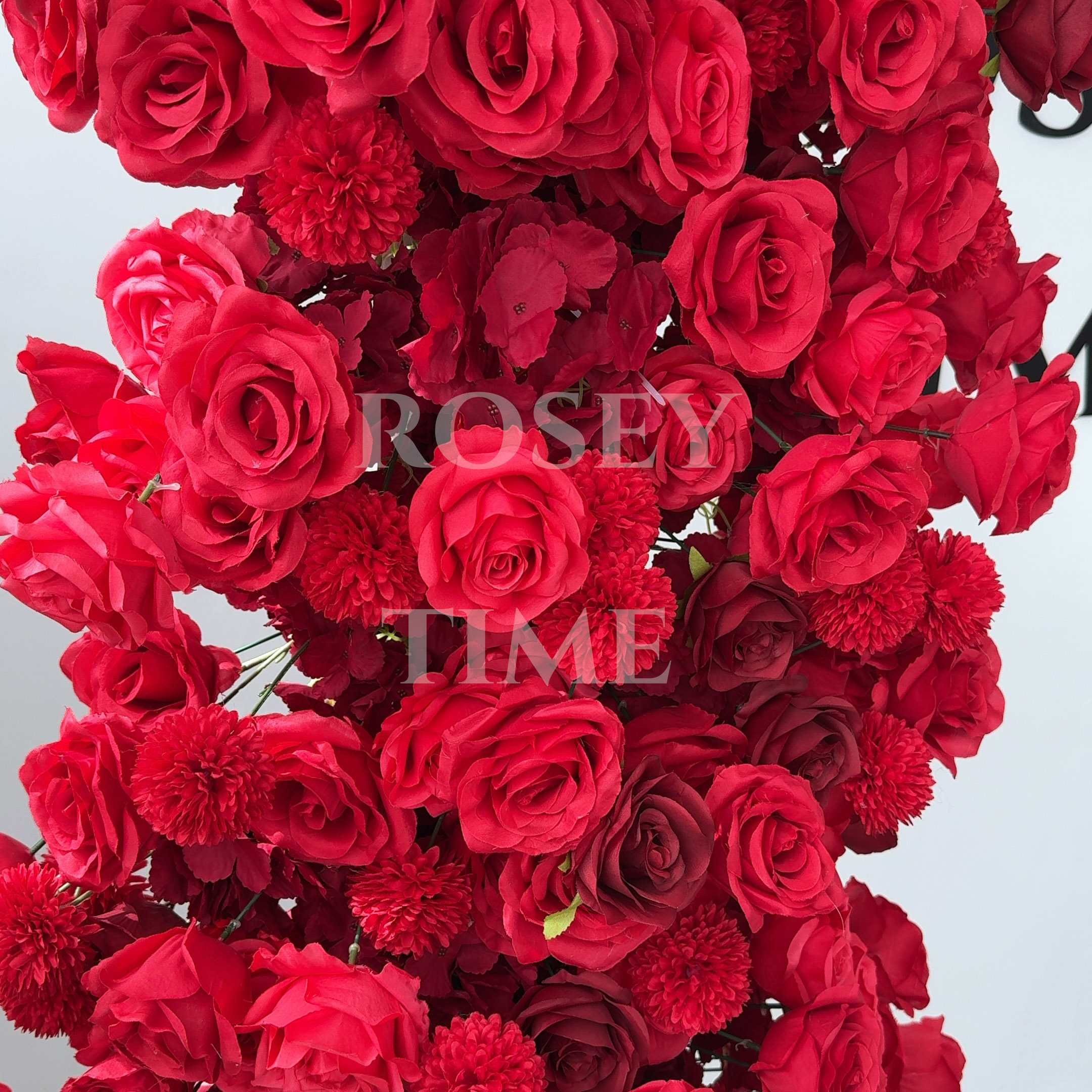 RoseyTime Red Wedding Flower Round Arch #RTA104
