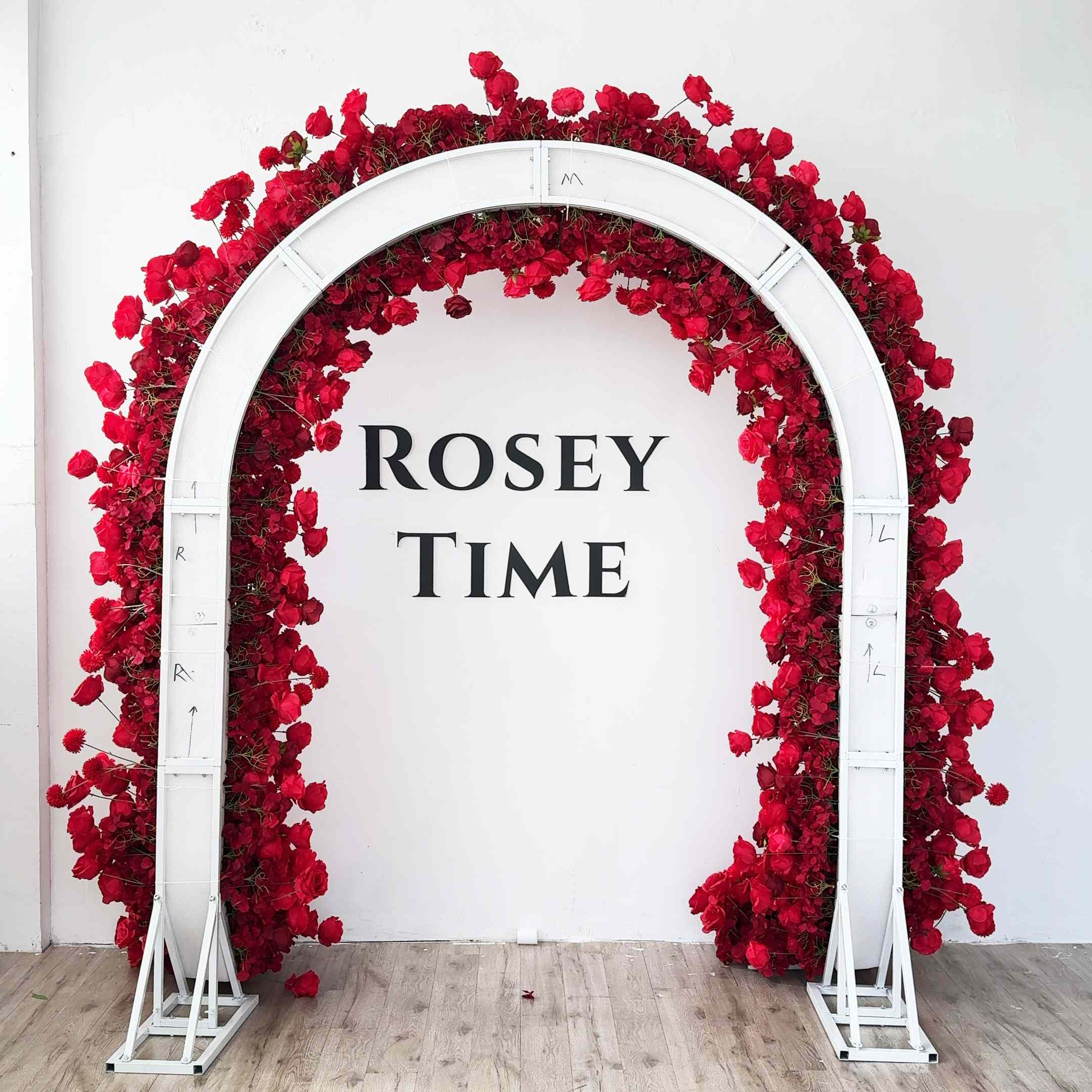 RoseyTime Red Wedding Flower Round Arch #RTA104