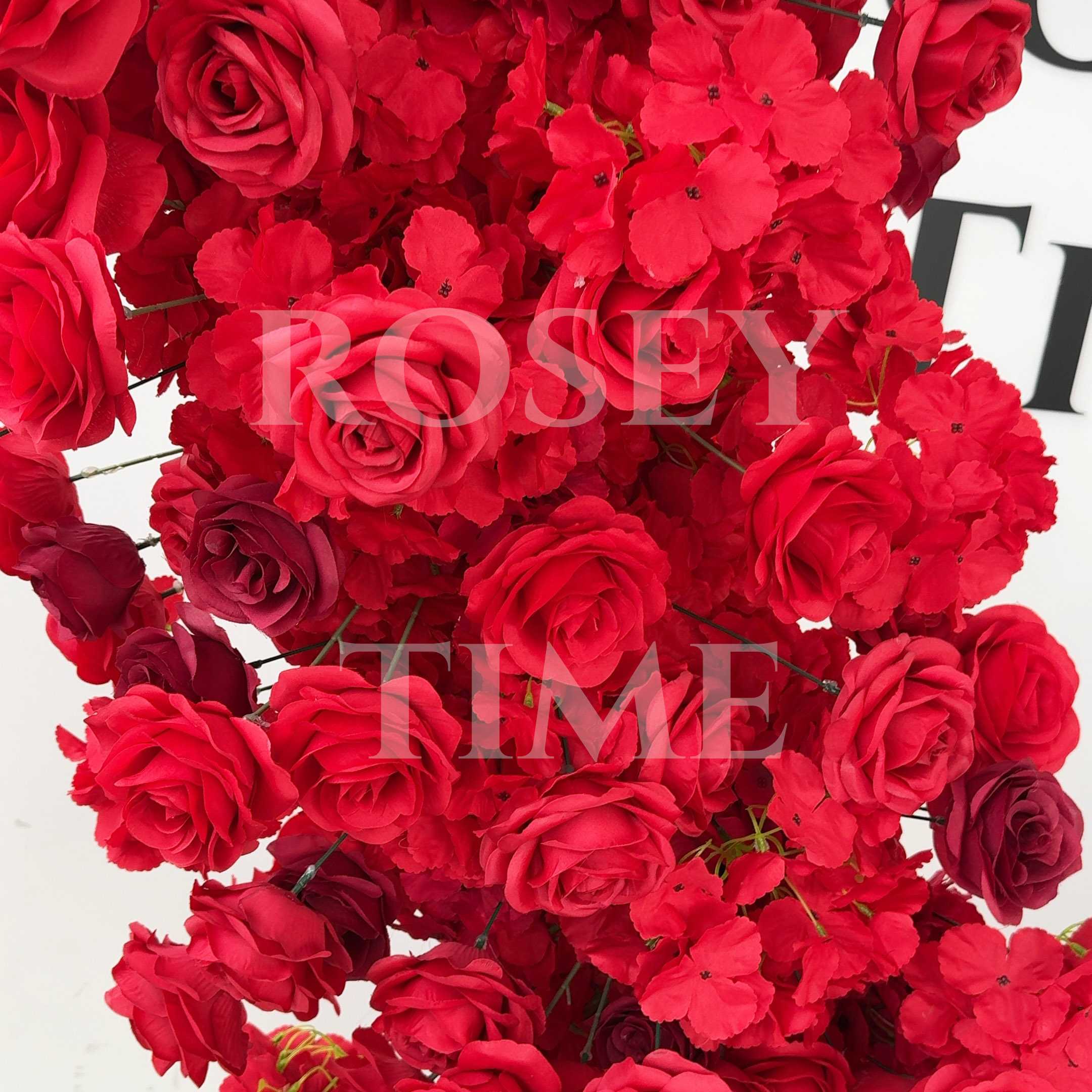 RoseyTime Red Heart Flower Arch Fabric Back With Frame #RTA391