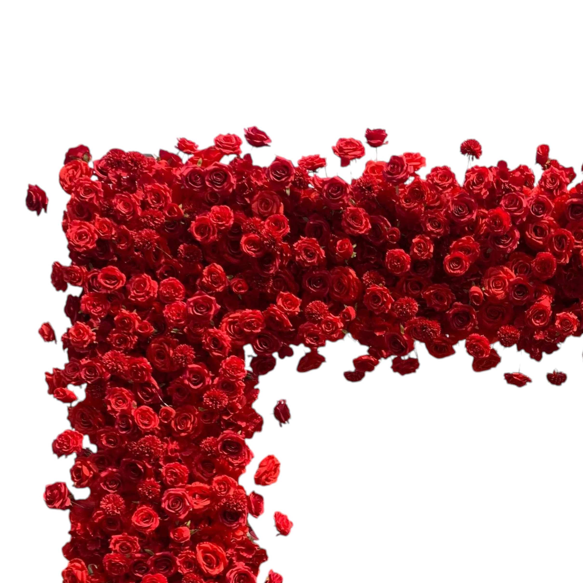 Roseytime Red Square Flower Arch Fabric Back#RTA362