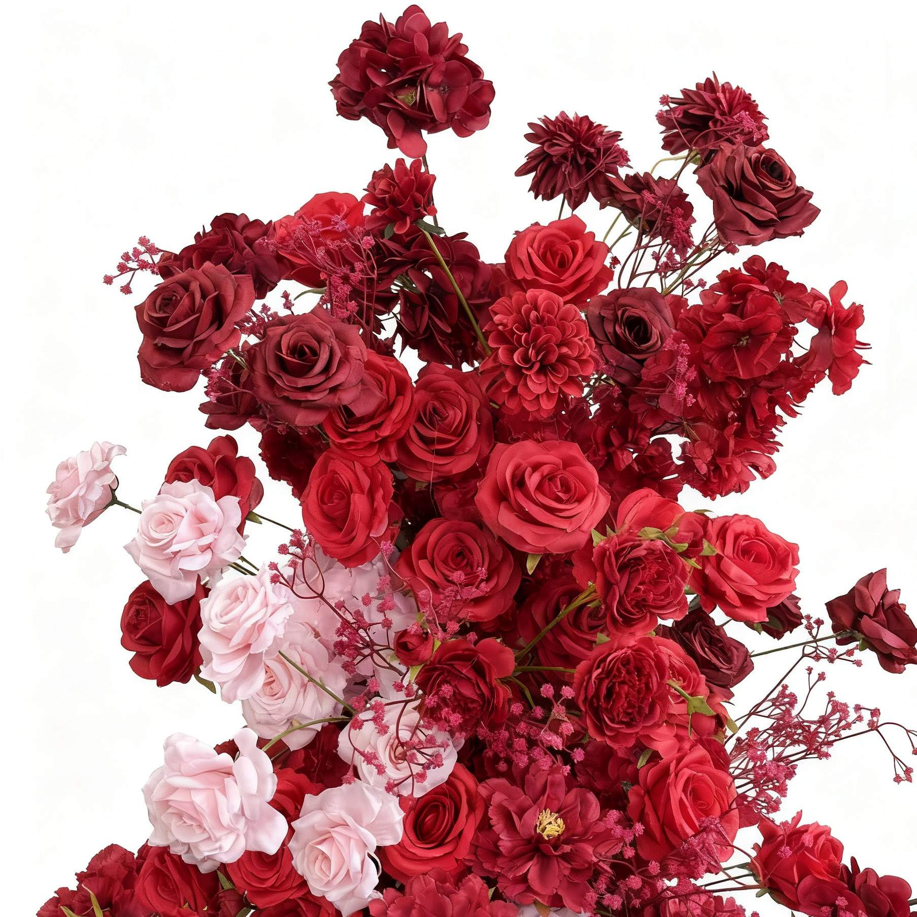 Roseytime Red Flower Pillars Arch with Frame #RTP116