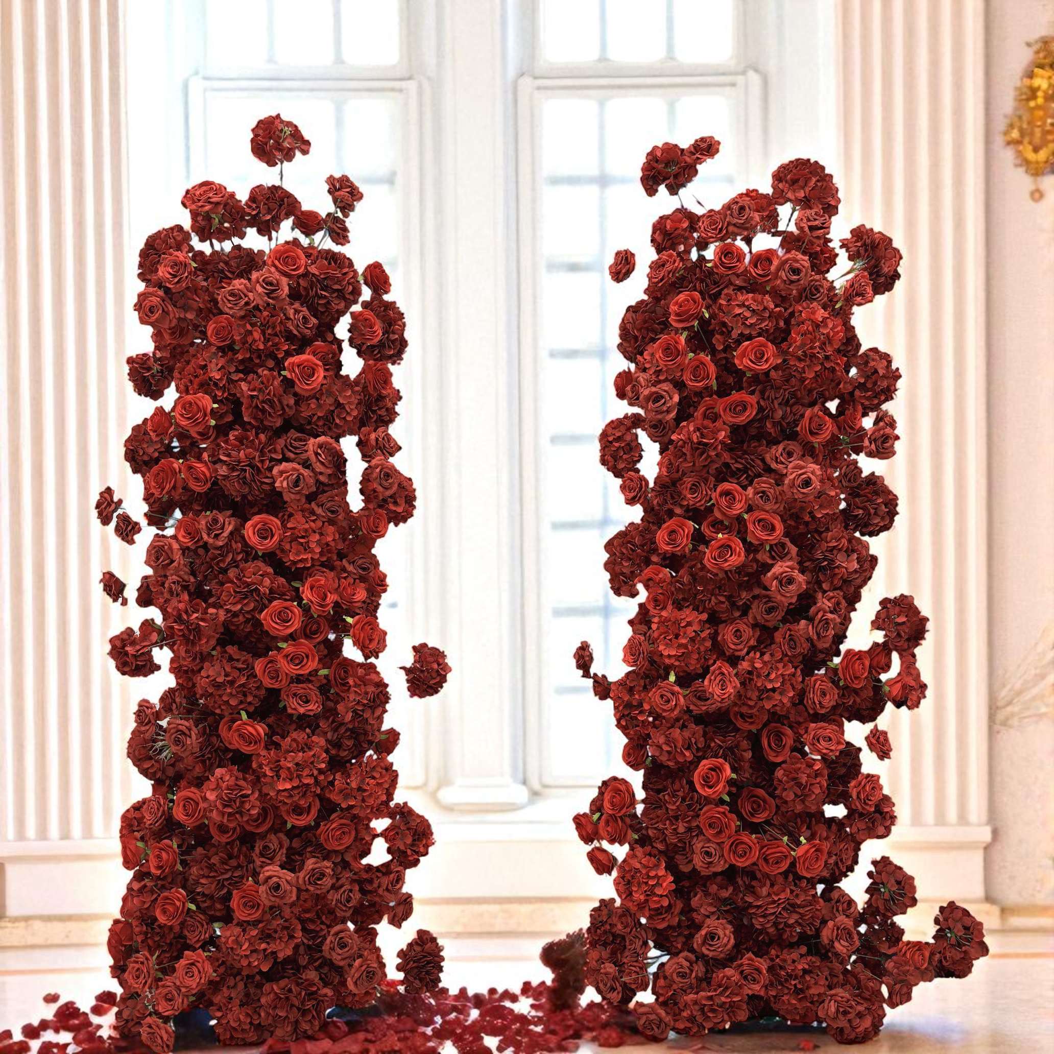 B1G1 sale- Red Flower Pillars Arch with Frame #RTP099