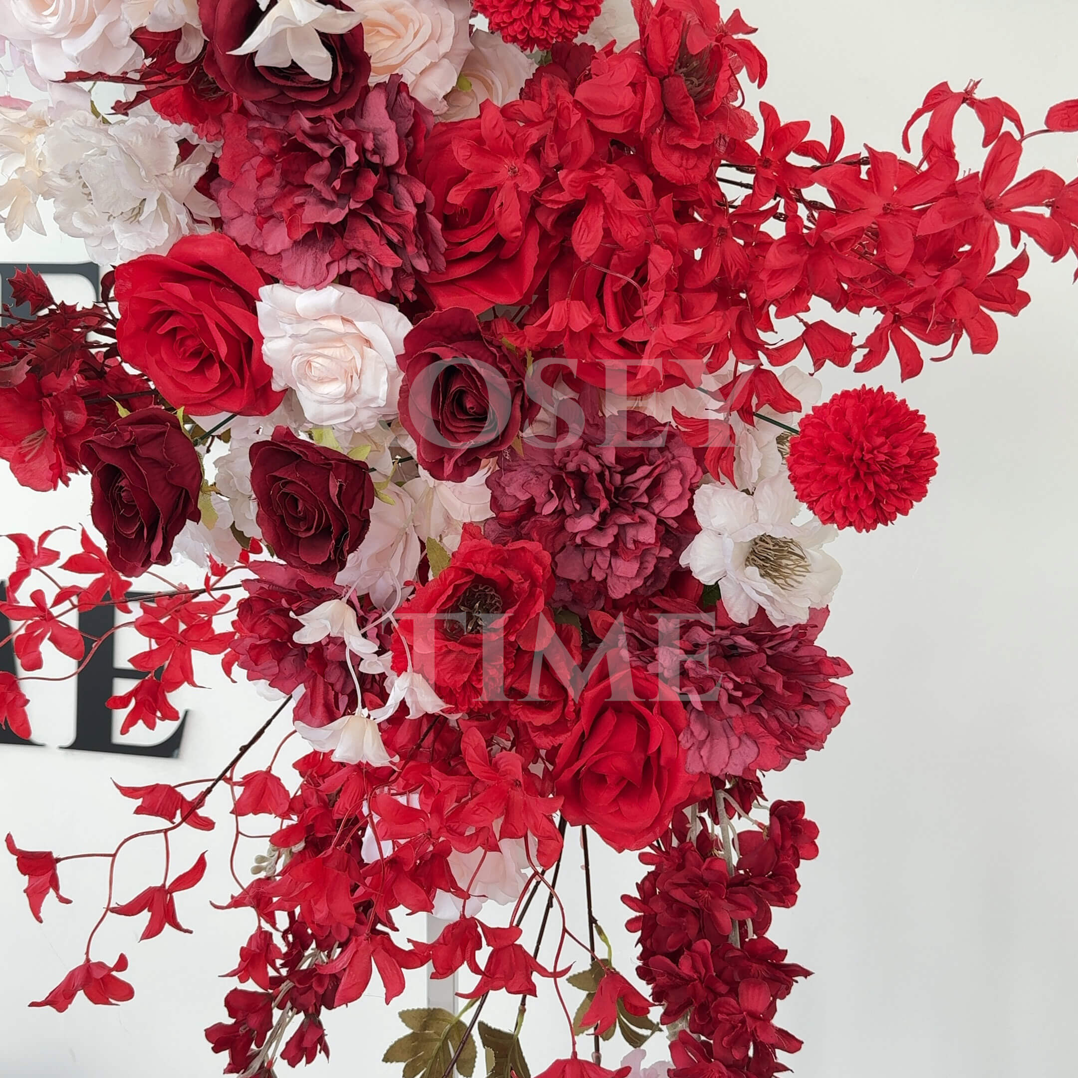 Roseytime Red Arch Flowers Decor Set For Wedding&Event