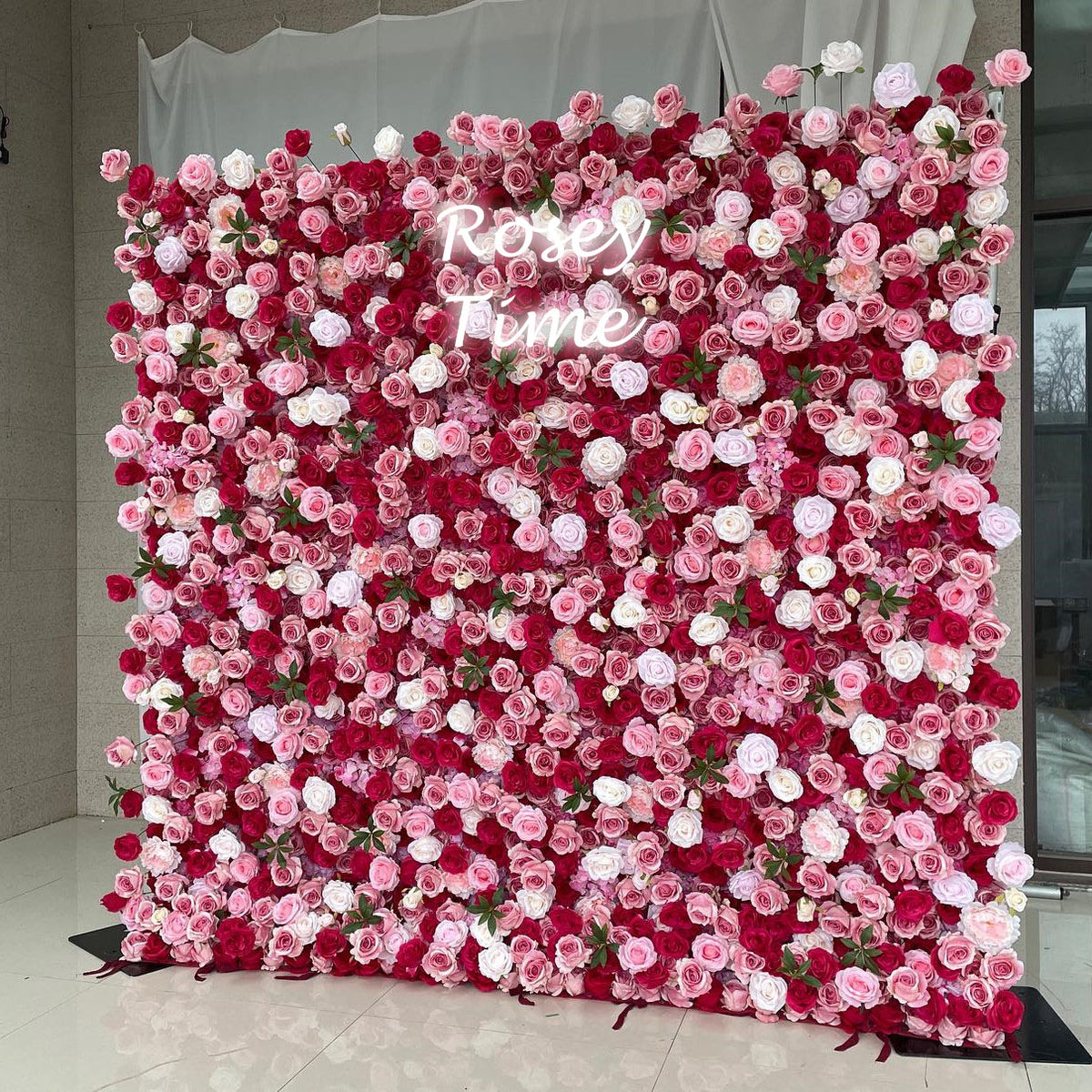 Roseytime 3D Flower Wall Red Pink Roll Up #RTW025