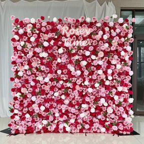 Roseytime 3D Flower Wall Red Pink Roll Up #RTW025