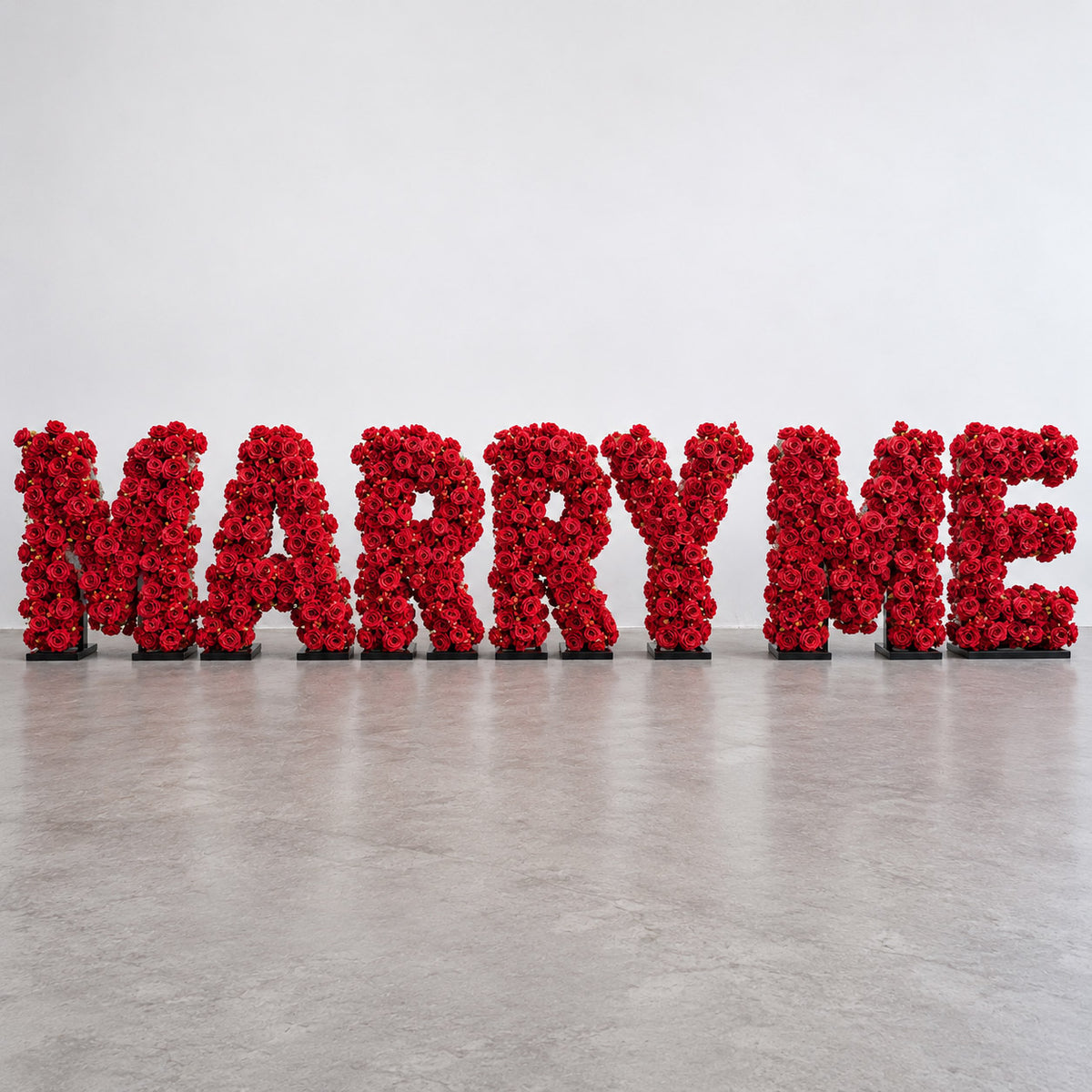 RoseyTime Red Rose MARRY ME Letters for Wedding, Proposal & Event Decor