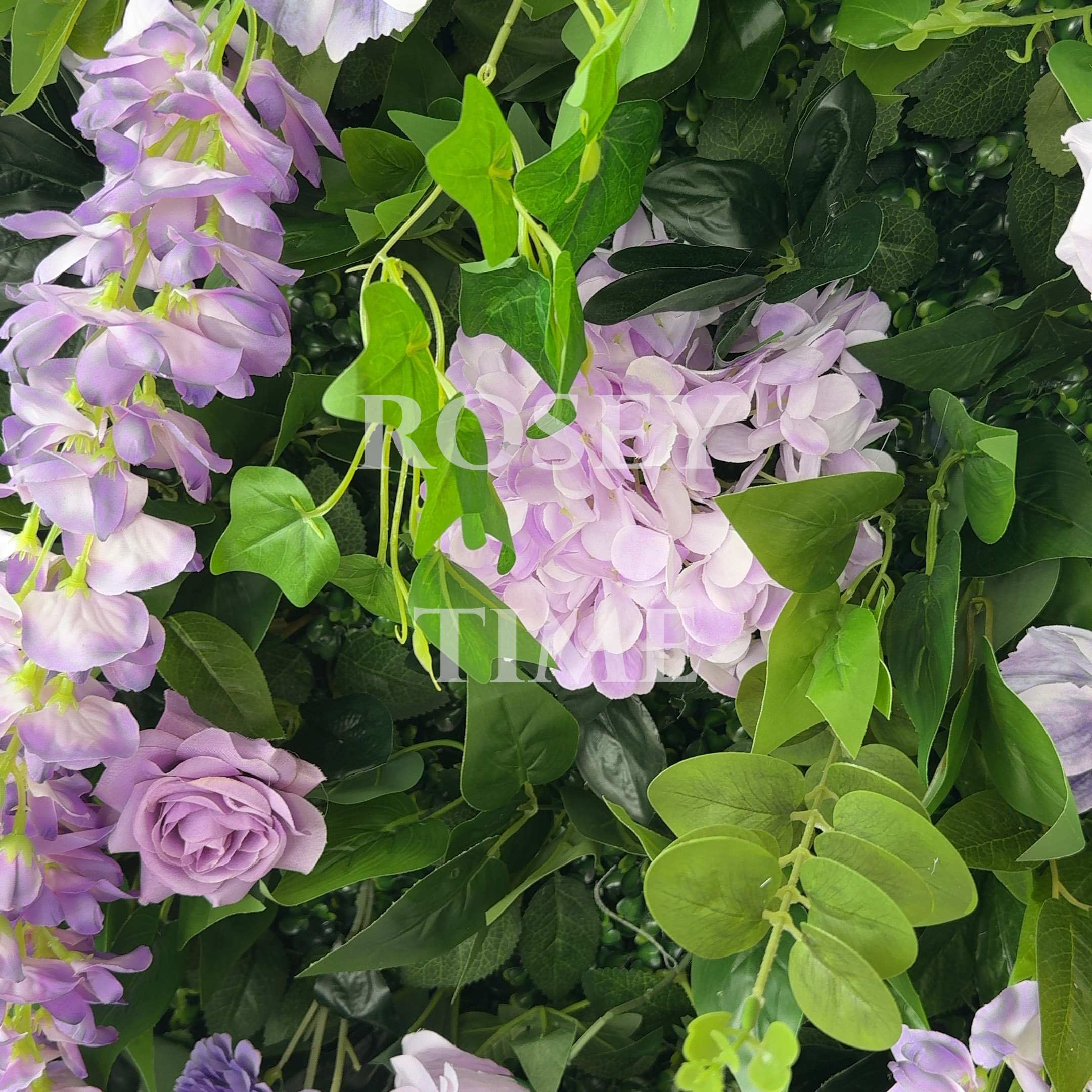 Roseytime 5D Purple Flower Wall Roll Up Fabric Back #RTW329