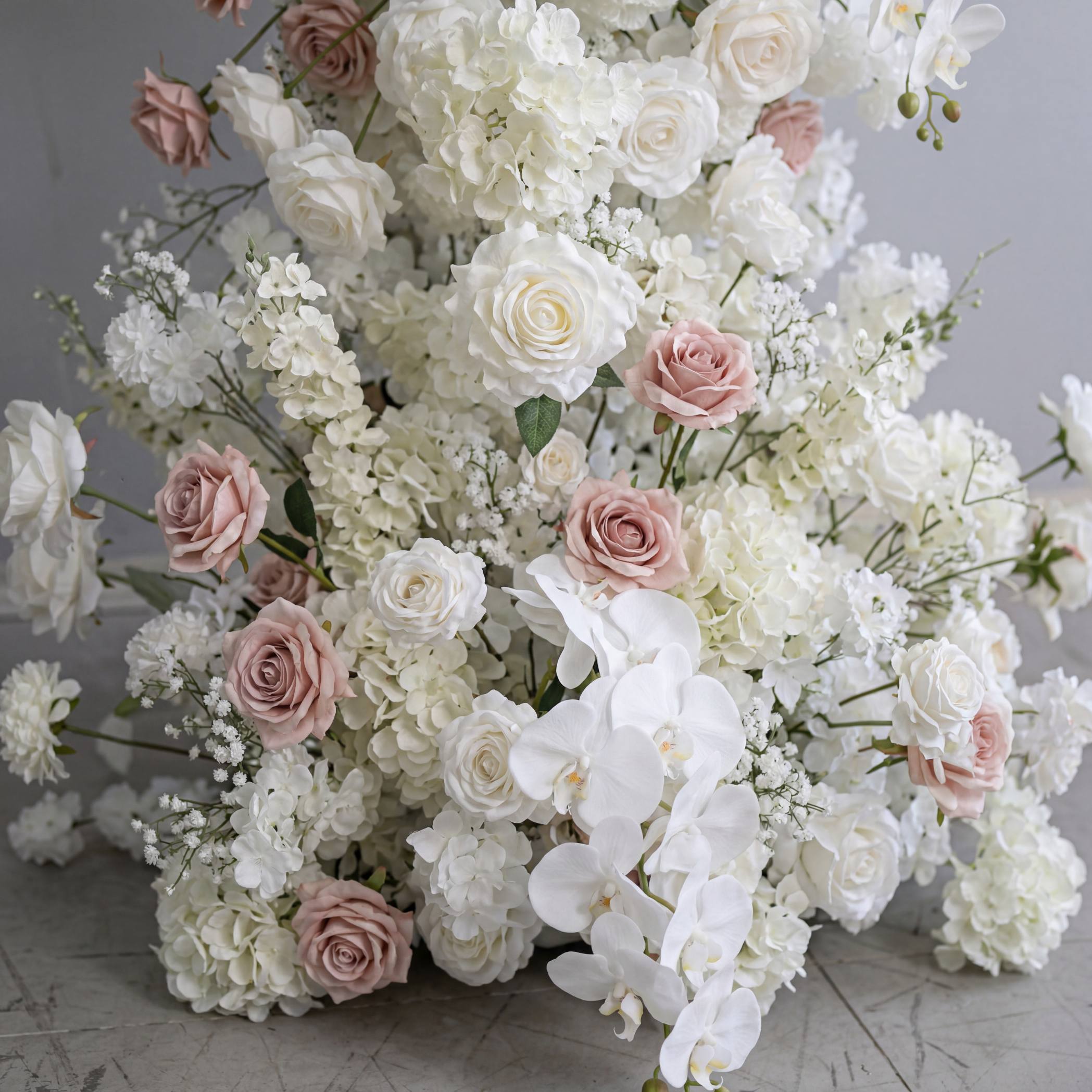 Roseytime White Flower Round Arch With Frame #RTA072