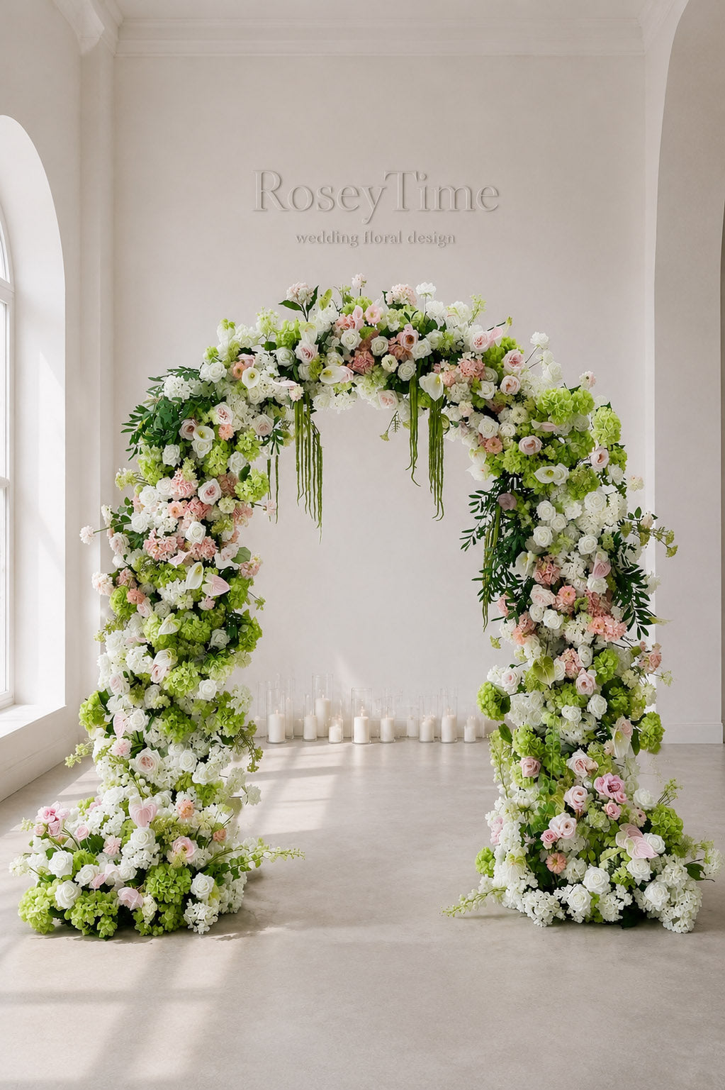 RoseyTime Manor Frond Flower Arch n-shape Round Arch #RTA485
