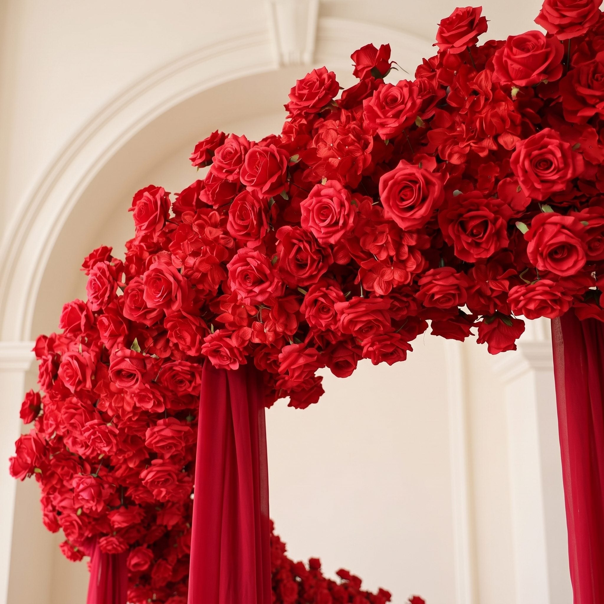 Roseytime Red Roses S-Curve Flower Arch Arrangement #RTA489