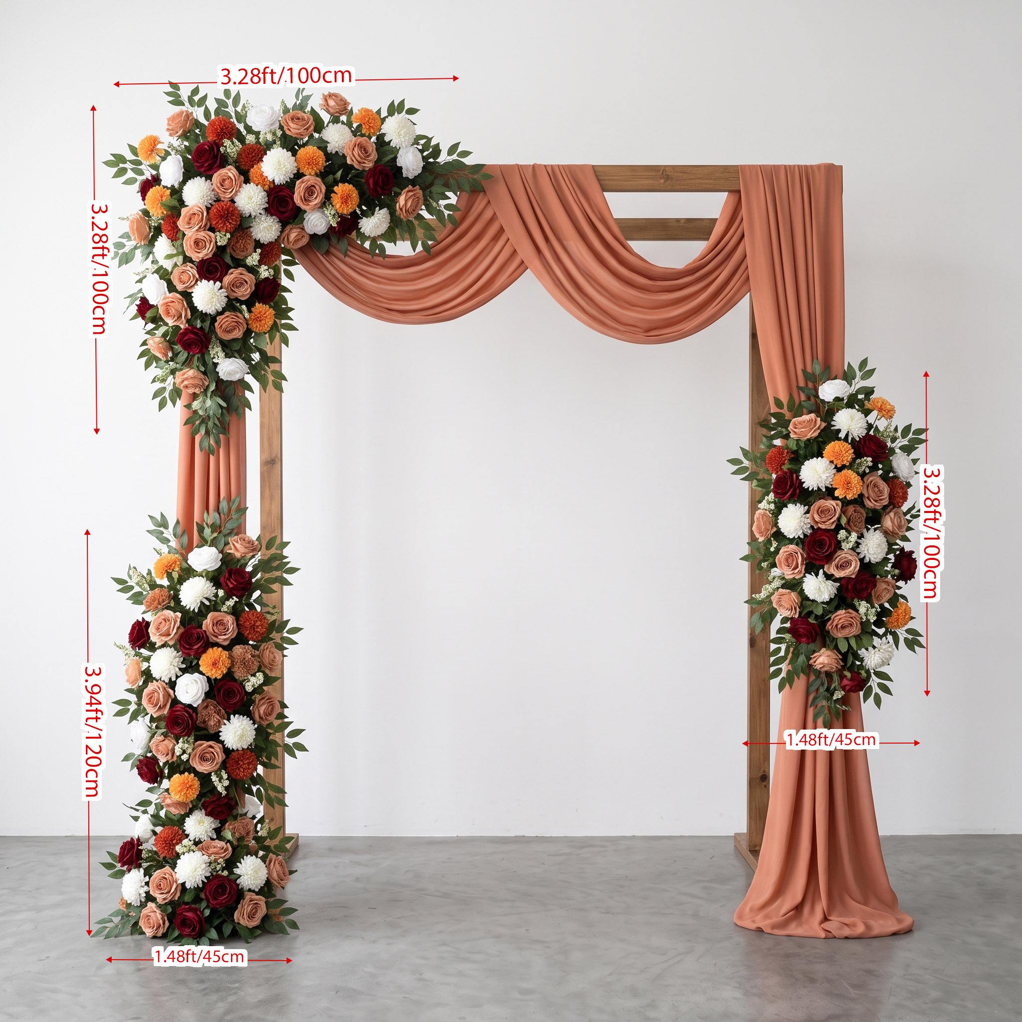 Roseytime Bordeaux Harvest Flower Set Flower Arch Arrangement #RTA509