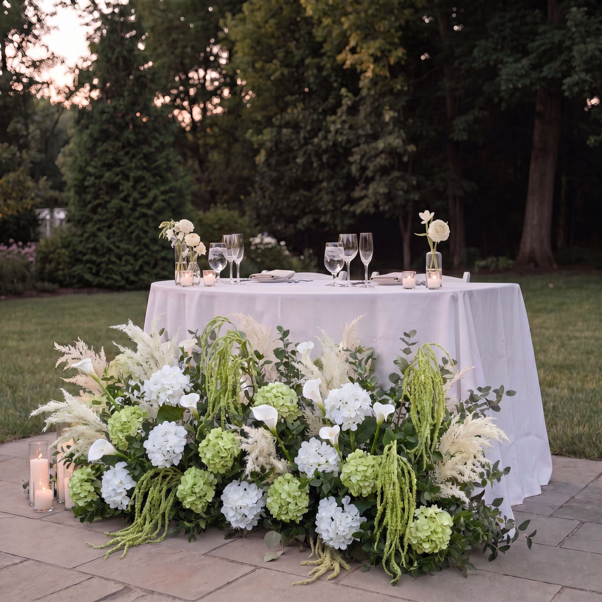 Roseytime Evergreen Romance Floor Flower Wedding Aisle Arrangement #RTF027