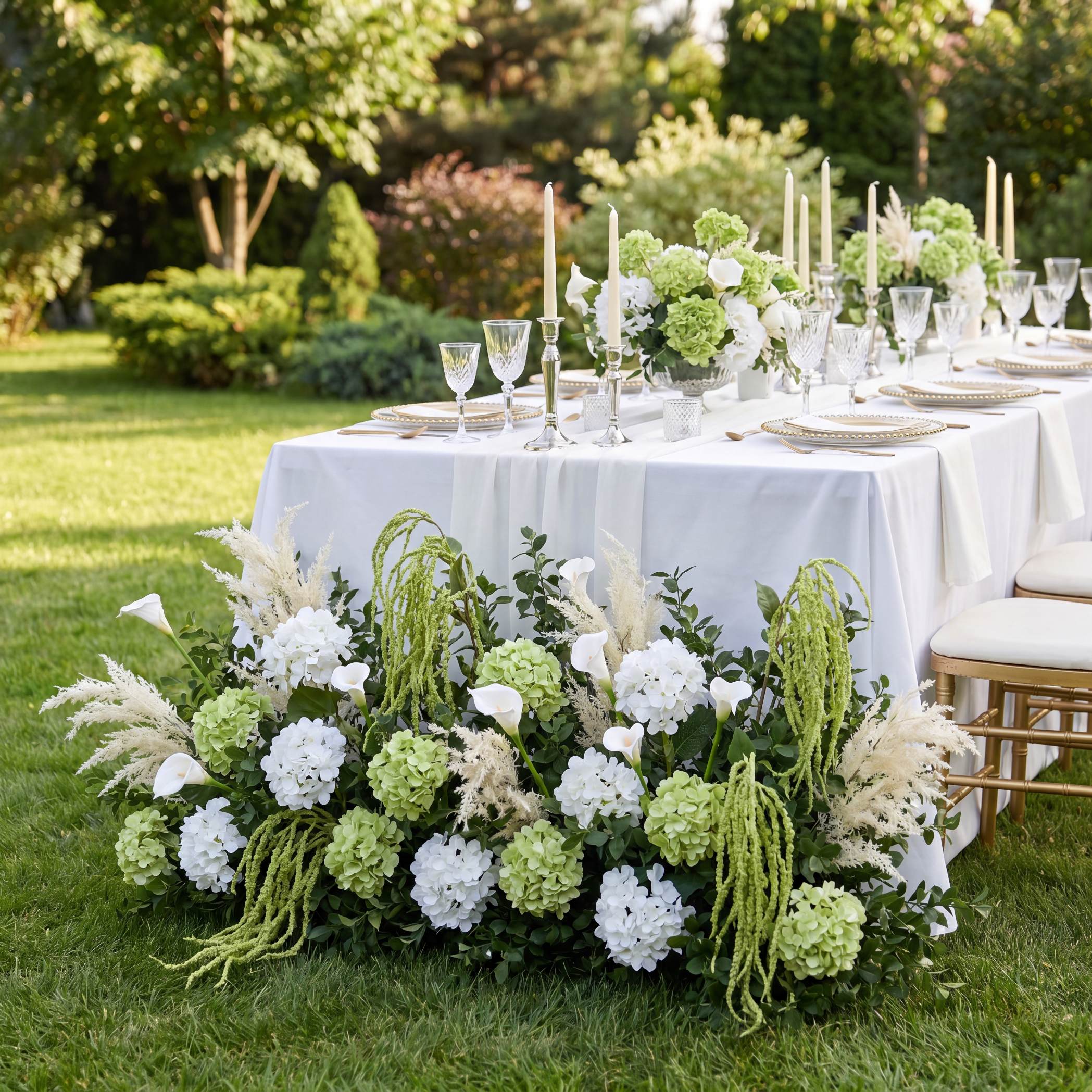 Roseytime Evergreen Romance Floor Flower Wedding Aisle Arrangement #RTF027