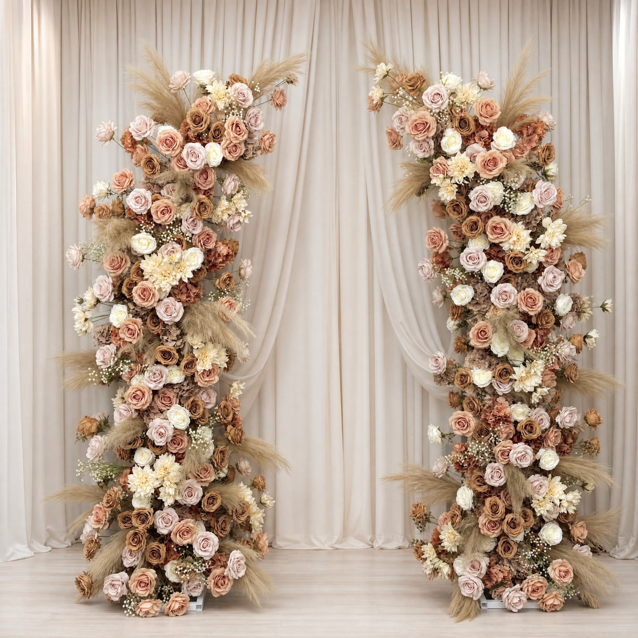 RoseyTime Brown Floral Pillars Arch with Frame #RTP022