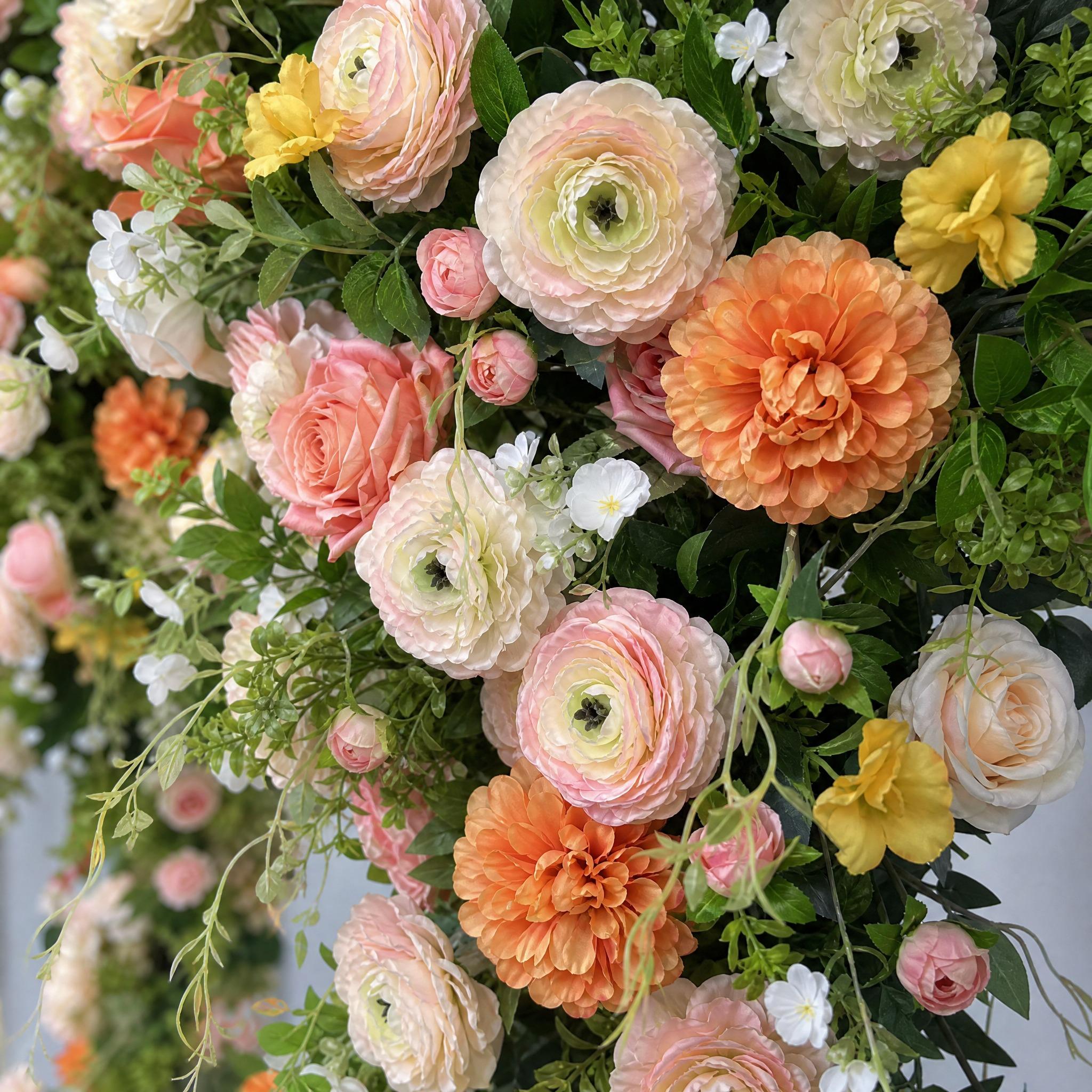 Roseytime Spring Radiance Flower Pillars Arch with Frame #RTP023