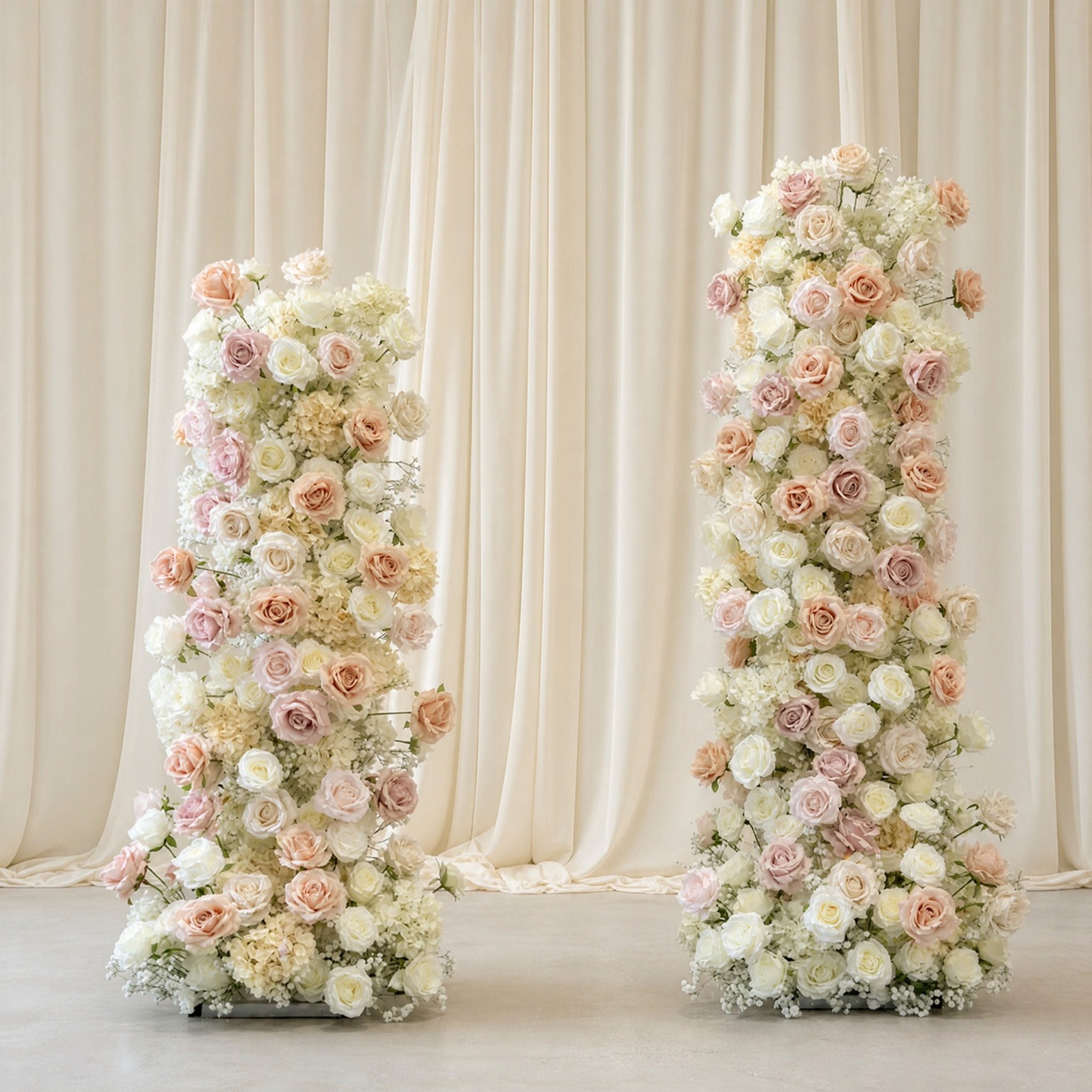 RoseyTime Champagne Flower Pillars Arch with Frame #RTP035