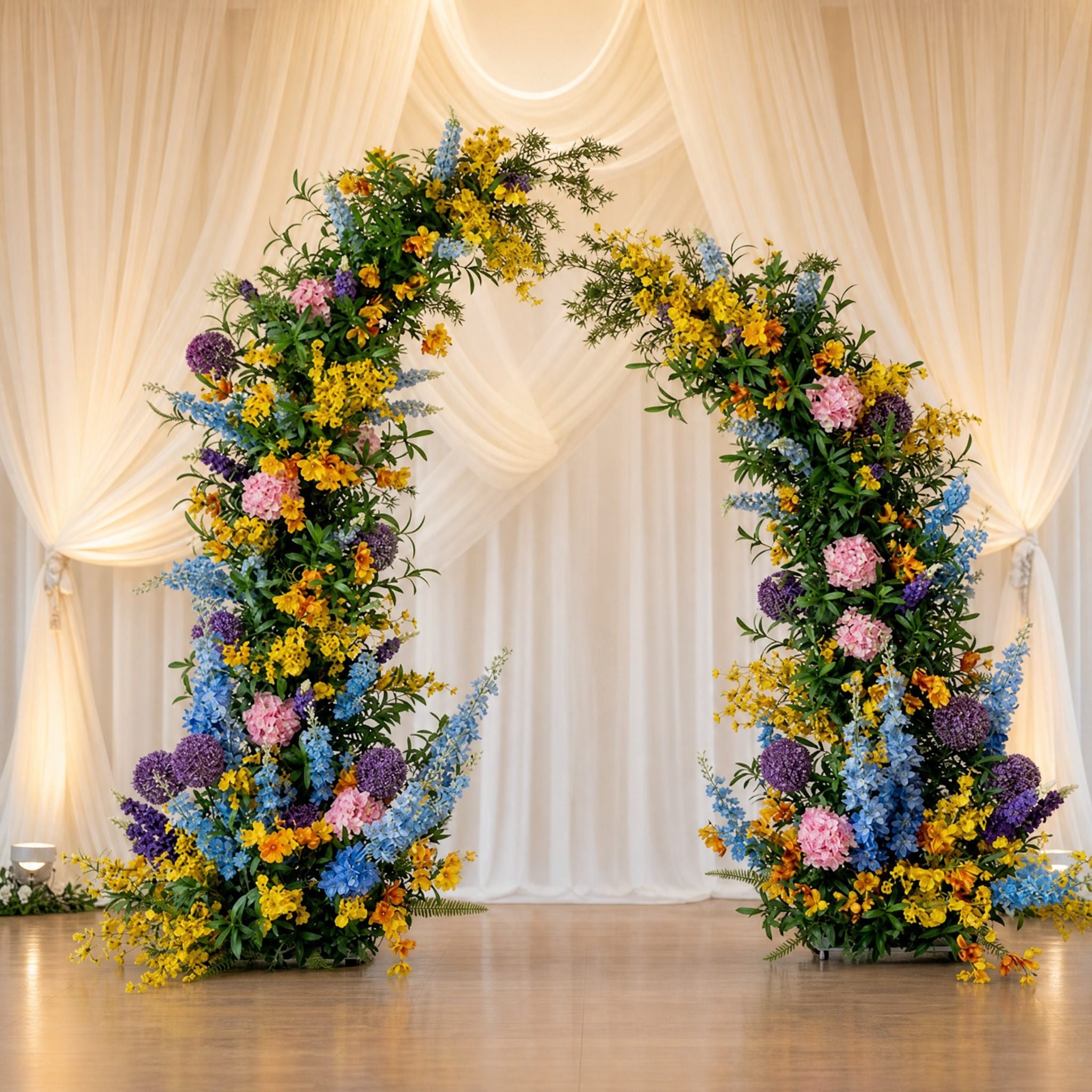Roseytime Summer Green Flower Pillars Arch with Frame #RTP049