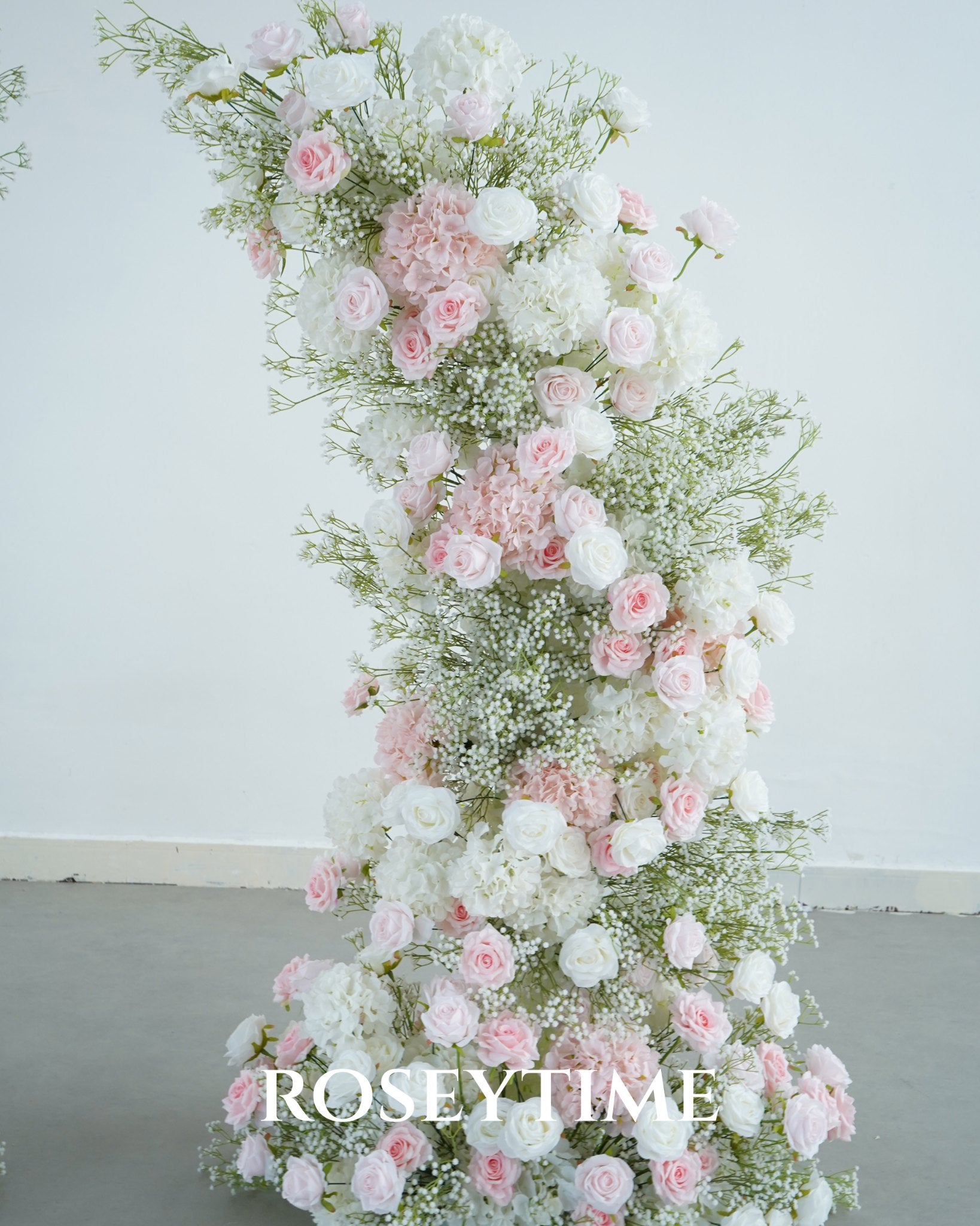 Roseytime Blush Pink Flower Pillars Arch with Frame #RTP142