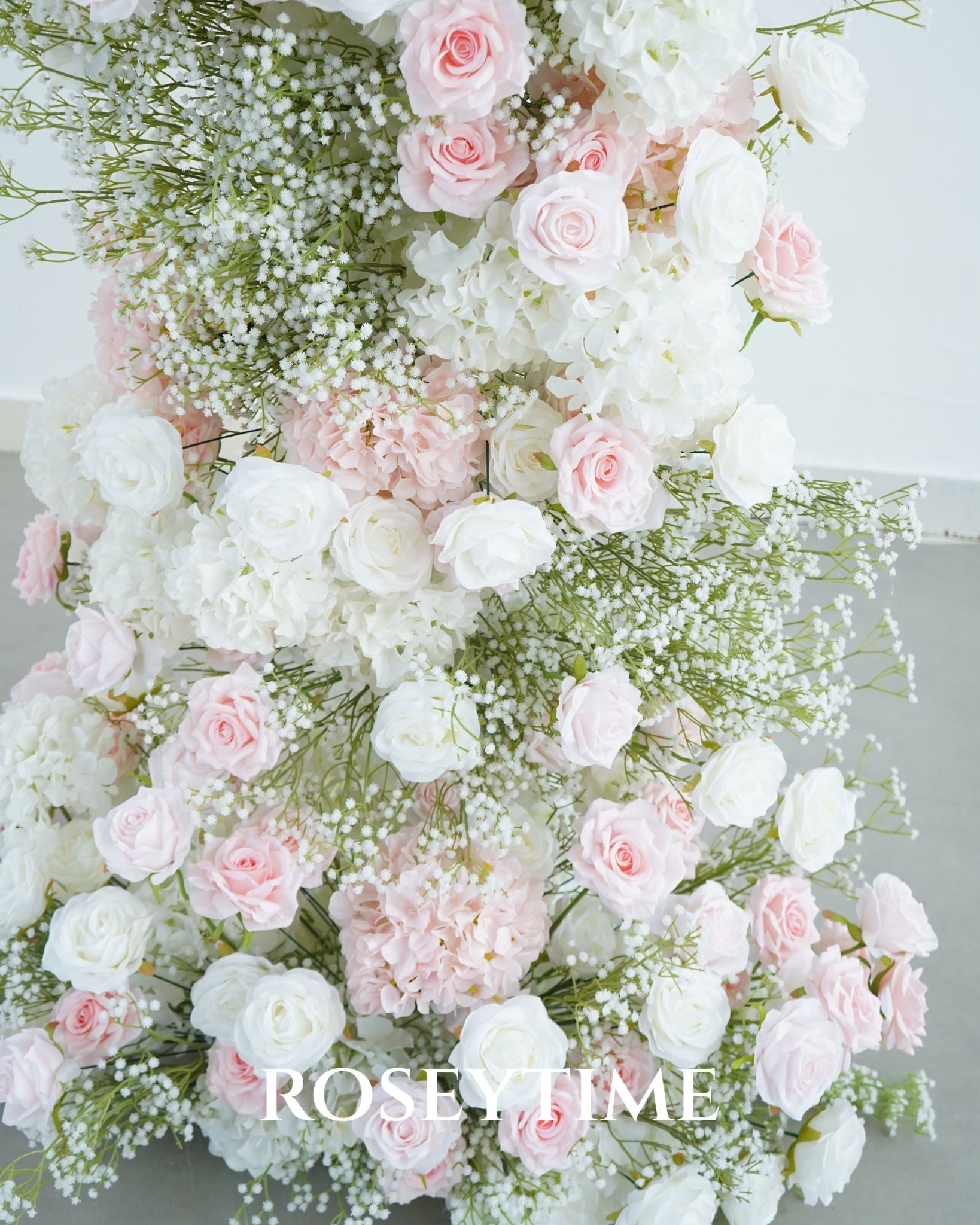 Roseytime Blush Pink Flower Pillars Arch with Frame #RTP142