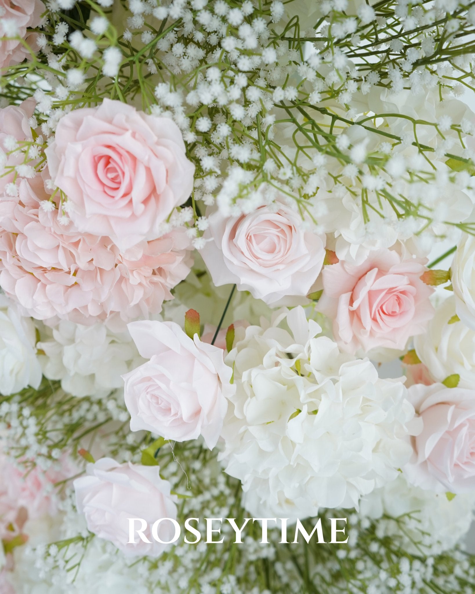 Roseytime Blush Pink Flower Pillars Arch with Frame #RTP142