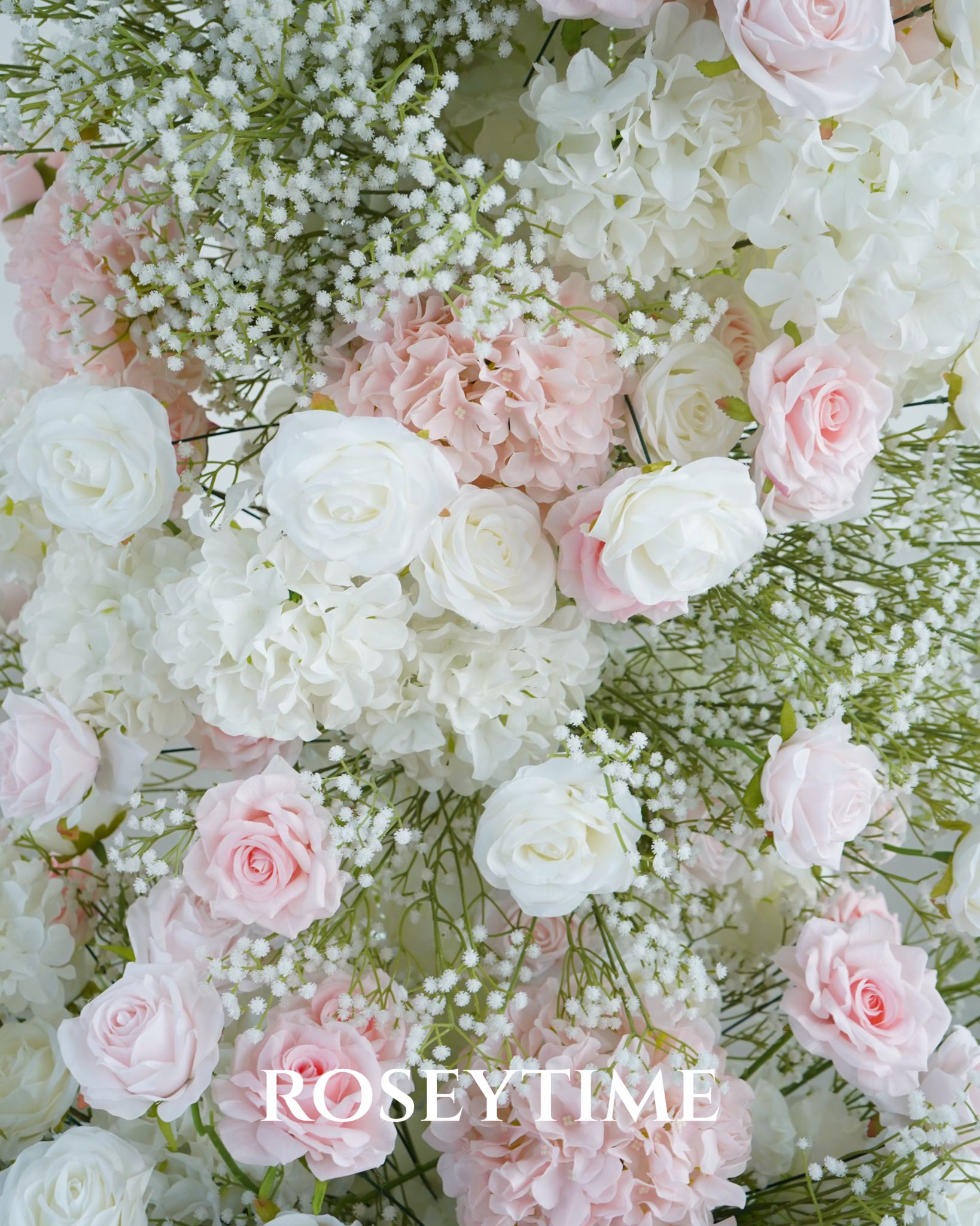 Roseytime Blush Pink Flower Pillars Arch with Frame #RTP142