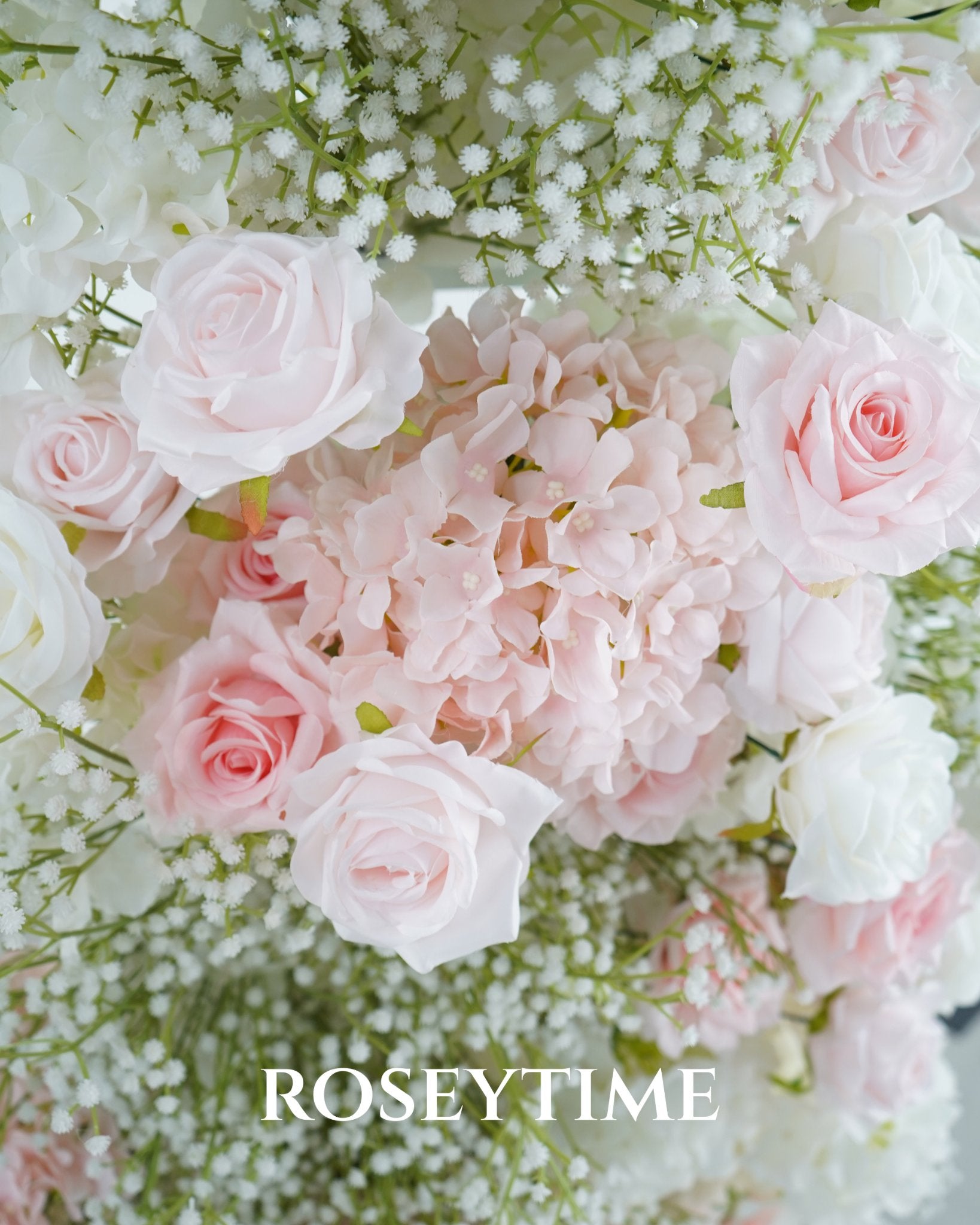 Roseytime Blush Pink Flower Pillars Arch with Frame #RTP142