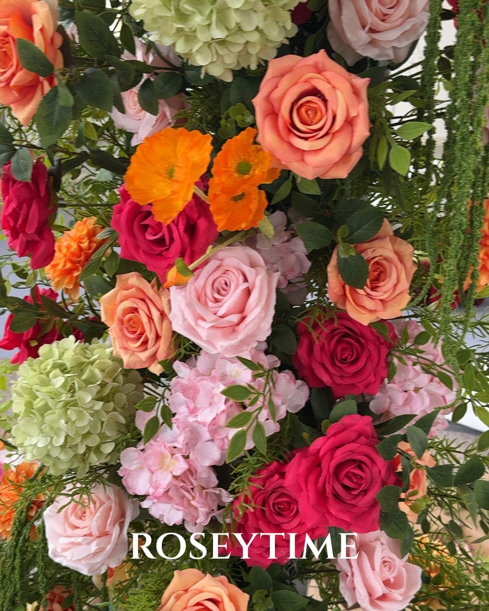 Roseytime Vivid Drapel Flower Pillars Arch with Frame #RTP144