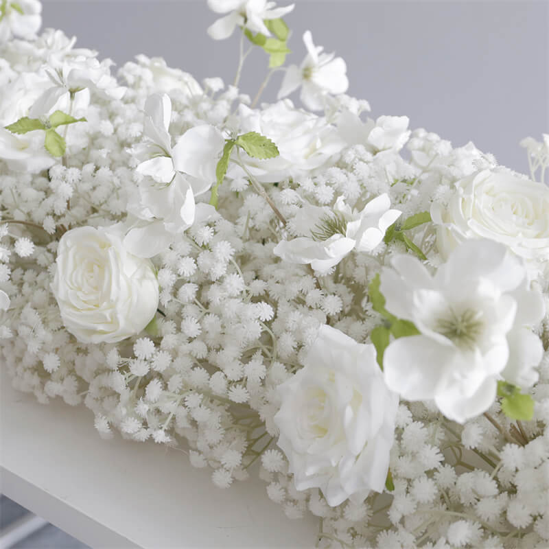 Roseytime White Baby's Breath Flower Runner Table Flower Decor#RTR057