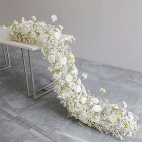 Roseytime White Baby's Breath Flower Runner Table Flower Decor#RTR057