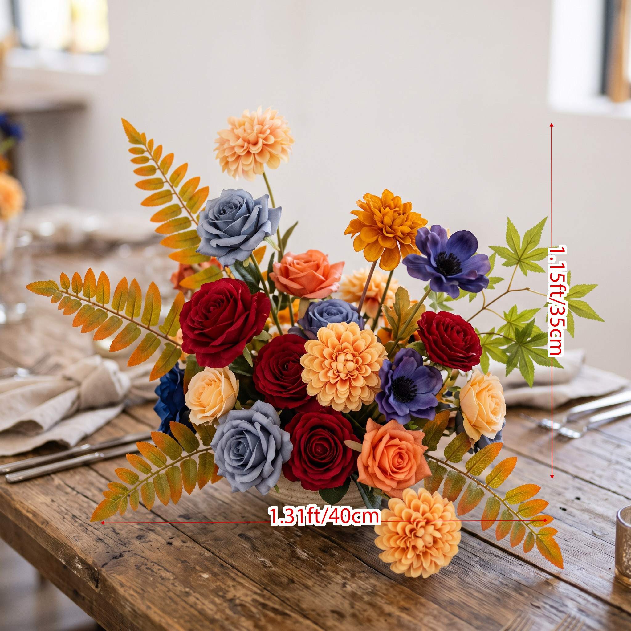 Roseytime Autumn Nocturne Small Table Flower Arrangement #RTT014