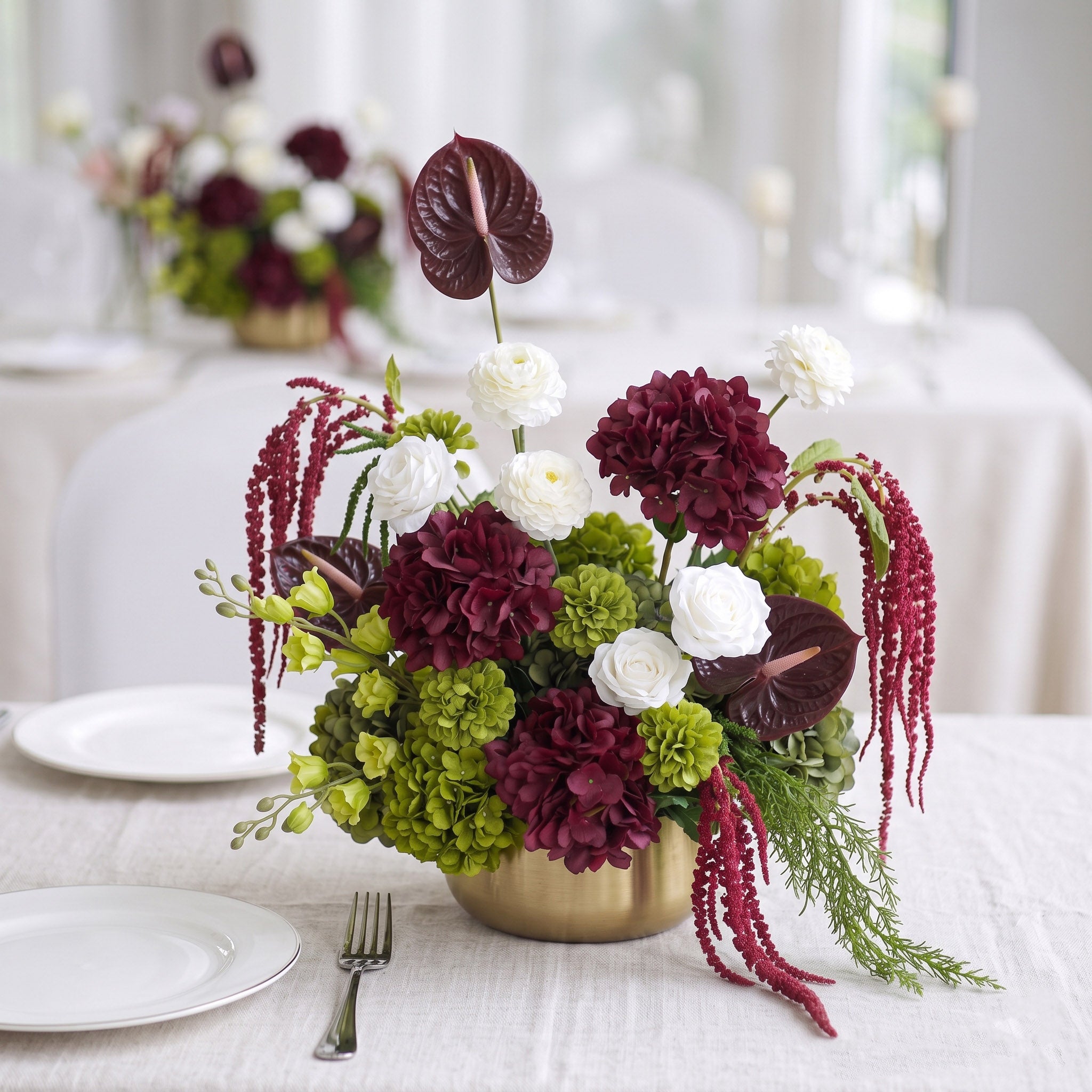 Roseytime Willow& Garnet Small Table Flower Arrangement #RTT020