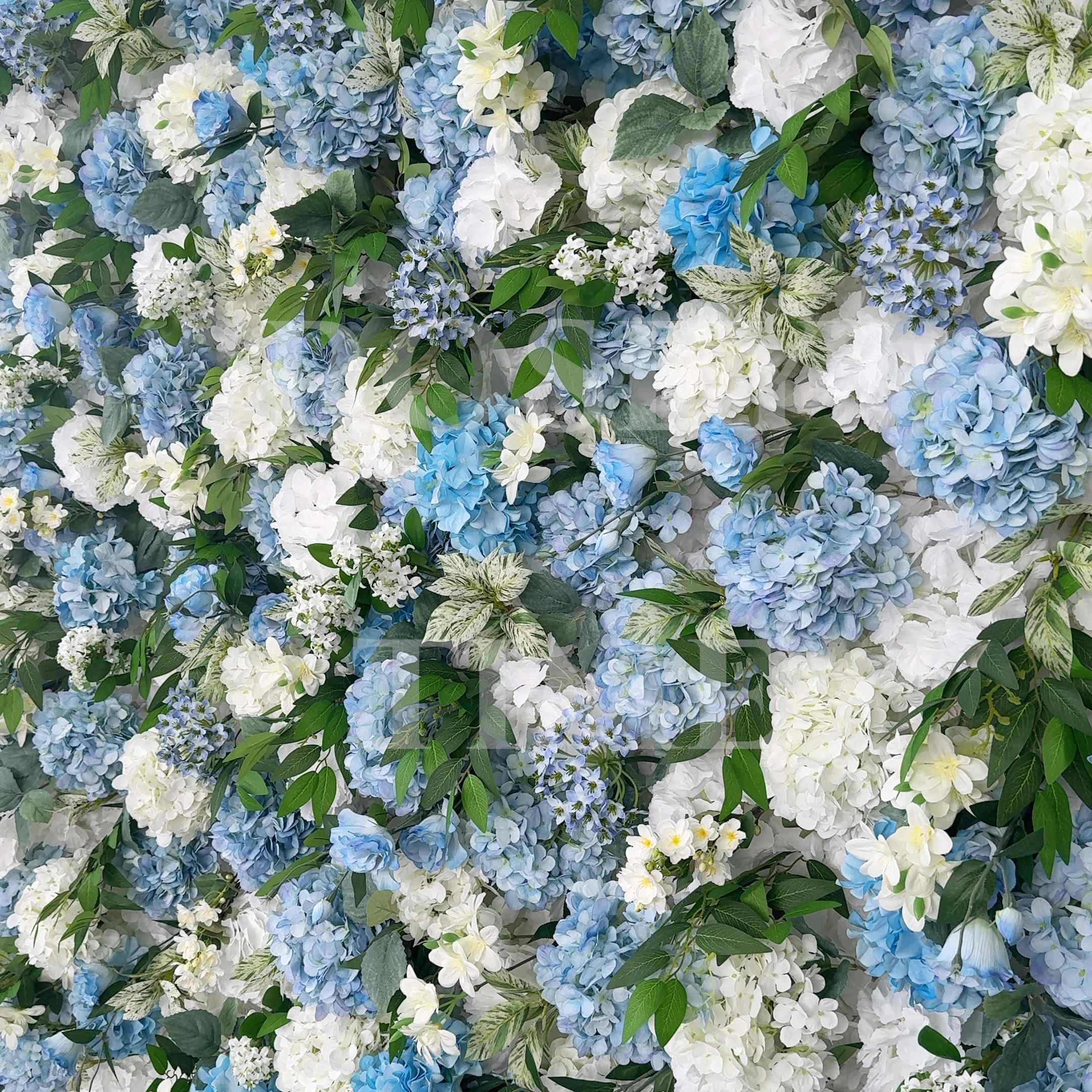 Roseytime 5D Blue Hydrangea Flower Wall Roll Up Fabric Back #RTW006