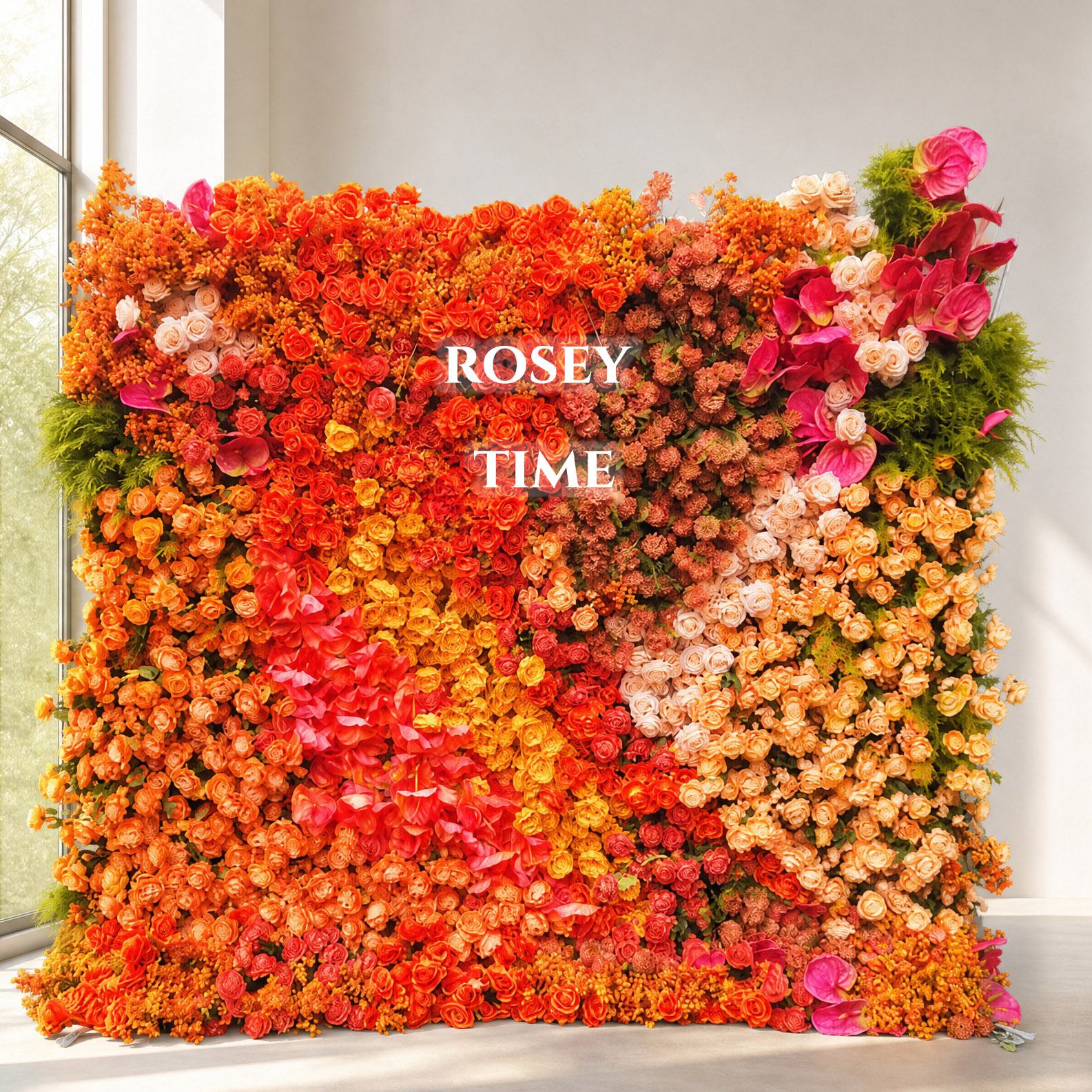 Roseytime 5D Grapefruit Blush Wall Rolling Up Fabric Back#RTW063